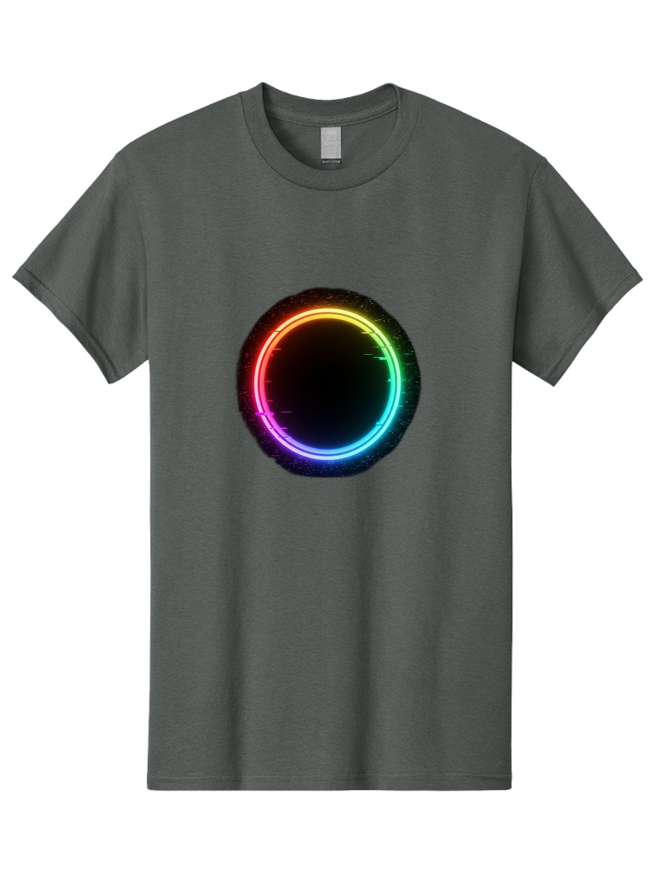 Neon-Circle-2 Men'S Graphic Tee, 100% Cotton, Comfortable Casual Summer Wear, Machine Washable, Vintage Camera, Old Camera, Antique Camera, Black Camera, Classic Photography, Photography Equipment, Nostalgic Device, Film Camera, Camera Art Bai178 9
