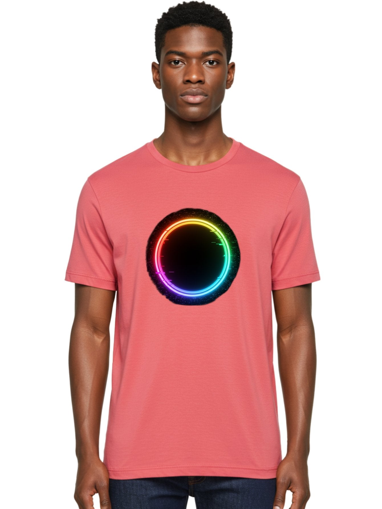 Neon-Circle-2 Men'S Graphic Tee, 100% Cotton, Comfortable Casual Summer Wear, Machine Washable, Vintage Camera, Old Camera, Antique Camera, Black Camera, Classic Photography, Photography Equipment, Nostalgic Device, Film Camera, Camera Art Bai178 20