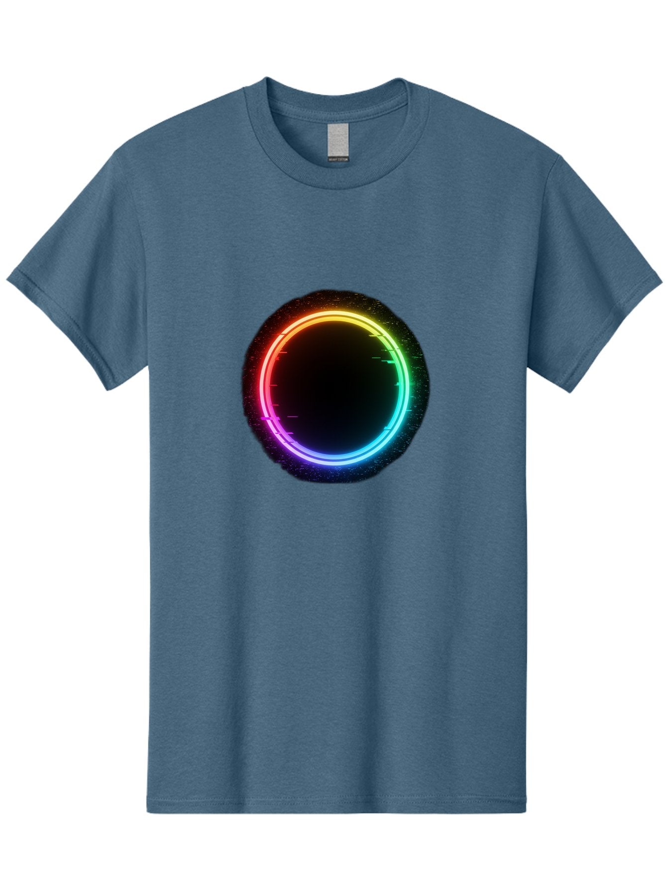 Neon-Circle-2 Men'S Graphic Tee, 100% Cotton, Comfortable Casual Summer Wear, Machine Washable, Vintage Camera, Old Camera, Antique Camera, Black Camera, Classic Photography, Photography Equipment, Nostalgic Device, Film Camera, Camera Art Bai178 5