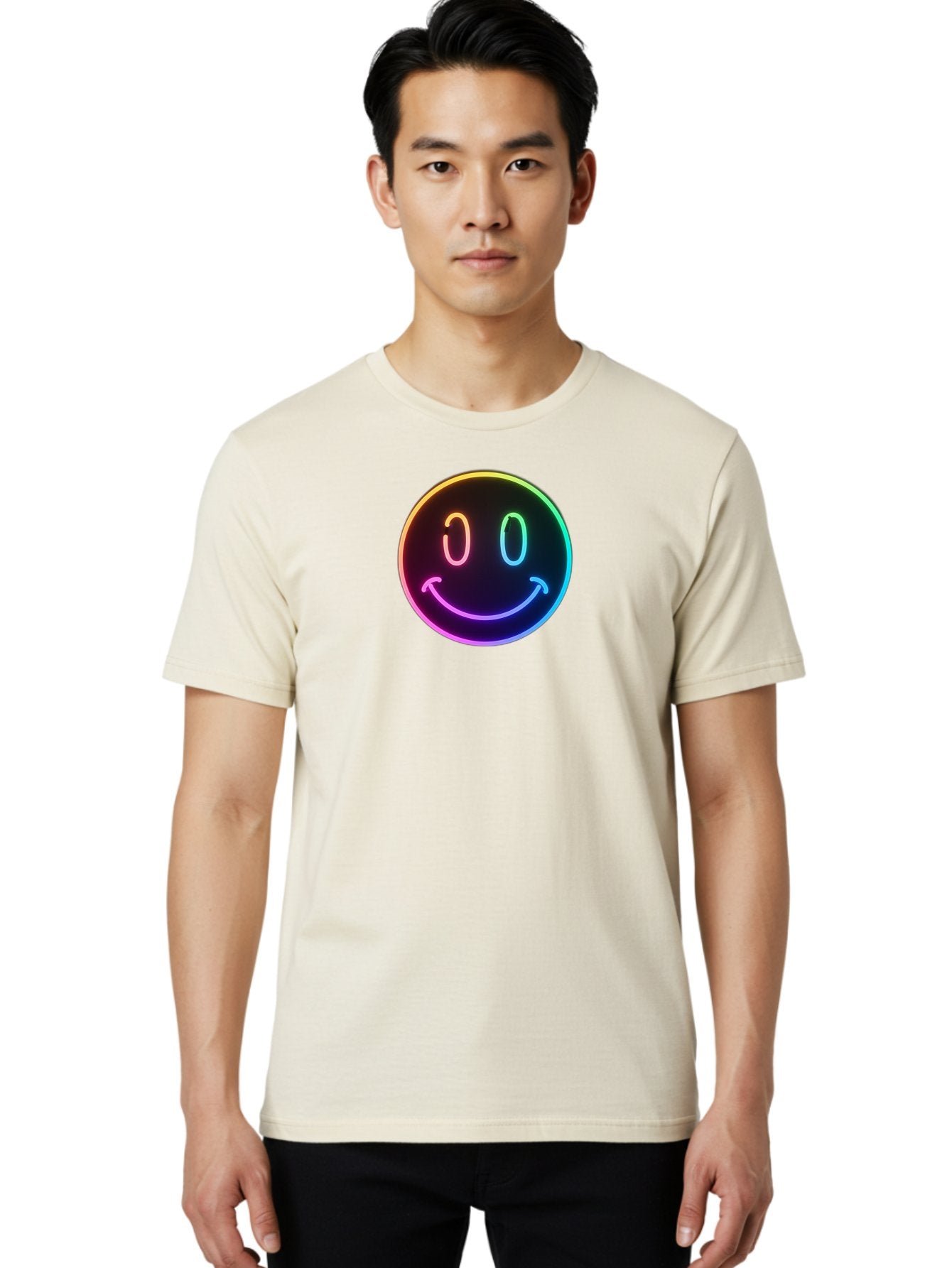 Neon-Smiley Men'S Graphic Tee, 100% Cotton, Comfortable Casual Summer Wear, Machine Washable, Vintage Camera, Old Camera, Antique Camera, Black Camera, Classic Photography, Photography Equipment, Nostalgic Device, Film Camera, Camera Art Bai185 17