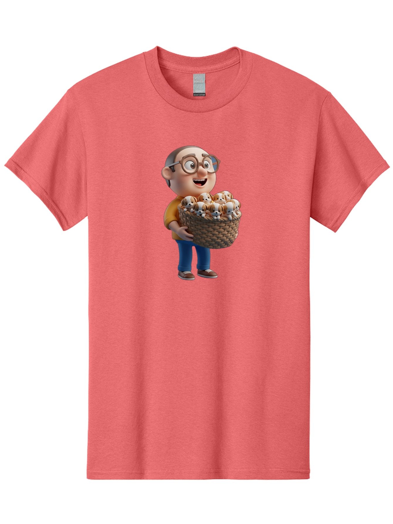 Old-Man-Holding-Puppies Men'S Graphic Tee, 100% Cotton, Comfortable Casual Summer Wear, Machine Washable, Vintage Camera, Old Camera, Antique Camera, Black Camera, Classic Photography, Photography Equipment, Nostalgic Device, Film Camera, Bai188 10