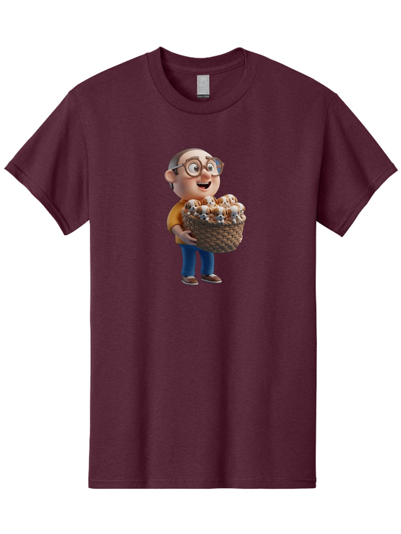 Old-Man-Holding-Puppies Men'S Graphic Tee, 100% Cotton, Comfortable Casual Summer Wear, Machine Washable, Vintage Camera, Old Camera, Antique Camera, Black Camera, Classic Photography, Photography Equipment, Nostalgic Device, Film Camera, Bai188 13