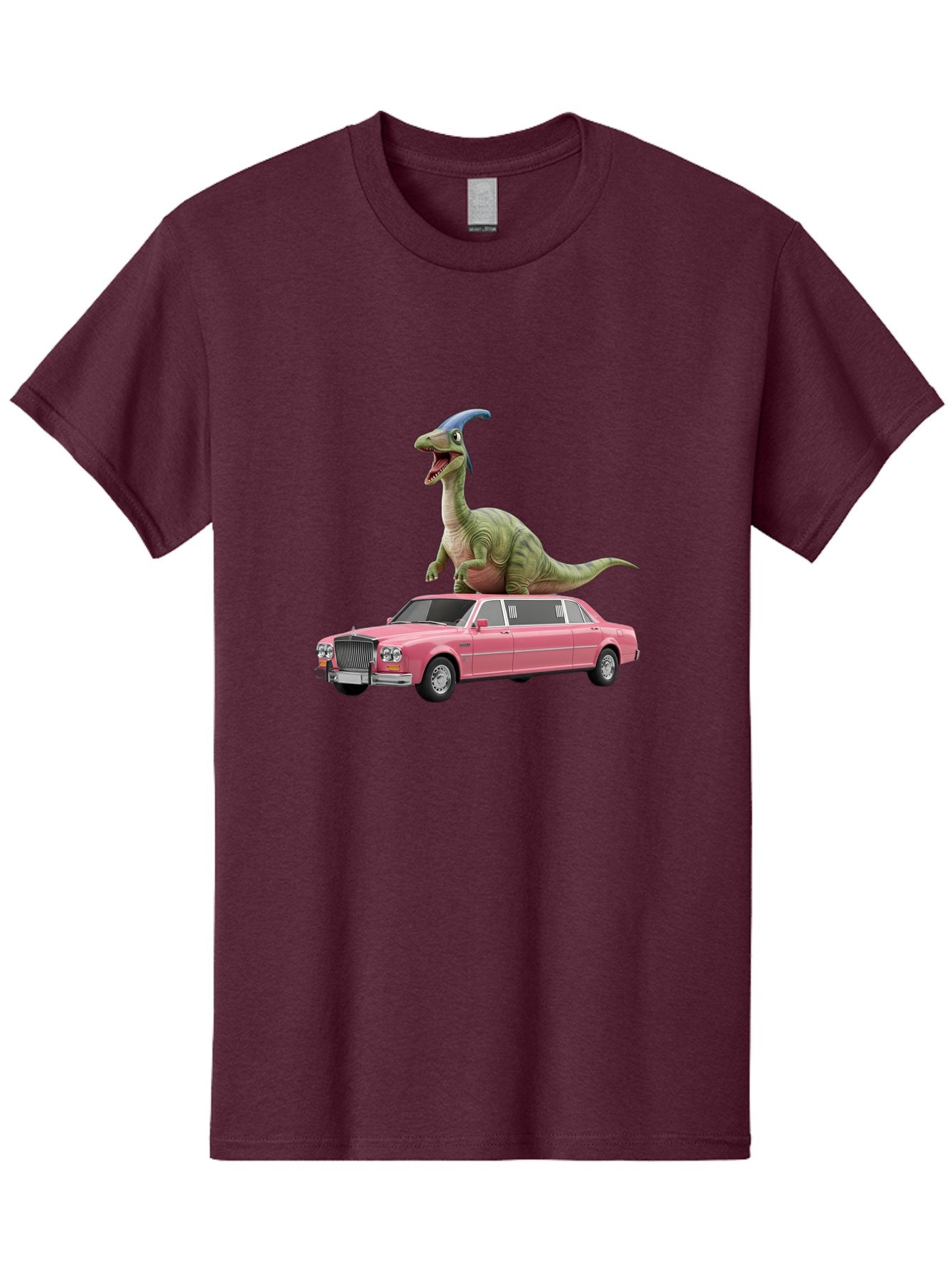 Parasaurolophus-On-Pink-Limousine Men'S Graphic Tee, 100% Cotton, Comfortable Casual Summer Wear, Machine Washable, Vintage Camera, Old Camera, Antique Camera, Black Camera, Classic Photography, Photography Equipment, Nostalgic Device, Bai207
