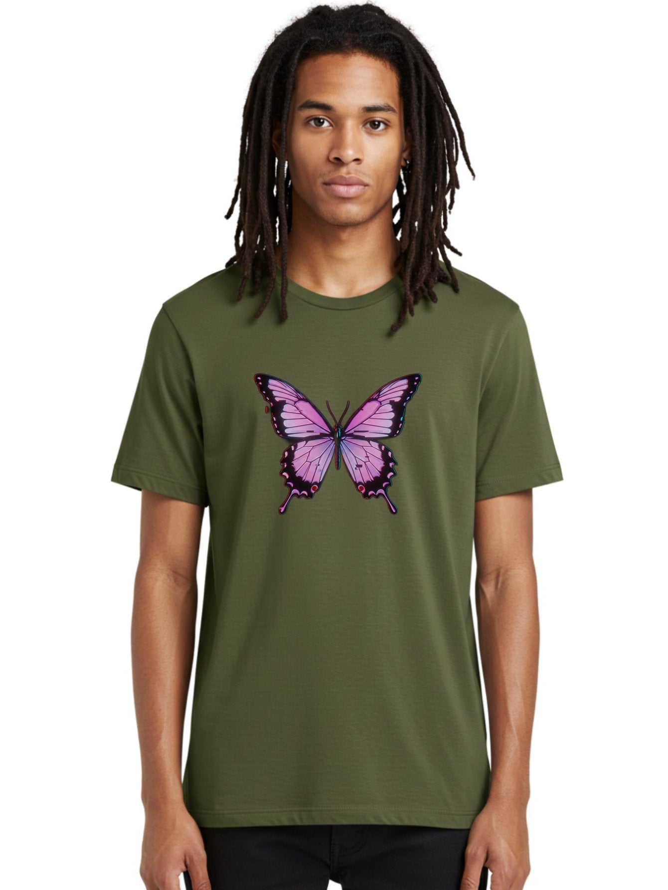 Pink-Butterfly-3 Men'S Graphic Tee, 100% Cotton, Comfortable Casual Summer Wear, Machine Washable, Vintage Camera, Old Camera, Antique Camera, Black Camera, Classic Photography, Photography Equipment, Nostalgic Device, Film Camera, Camera Art Bai217 23