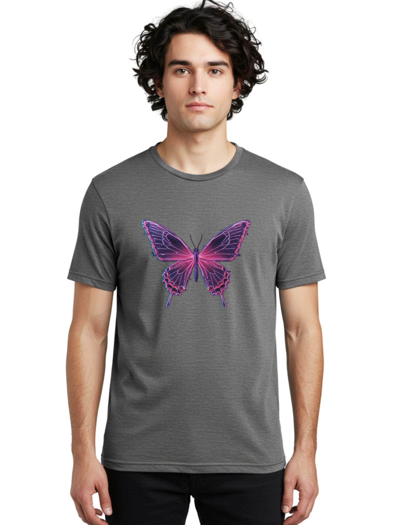 Pink-Butterfly-4 Men'S Graphic Tee, 100% Cotton, Comfortable Casual Summer Wear, Machine Washable, Vintage Camera, Old Camera, Antique Camera, Black Camera, Classic Photography, Photography Equipment, Nostalgic Device, Film Camera, Camera Art Bai218 24