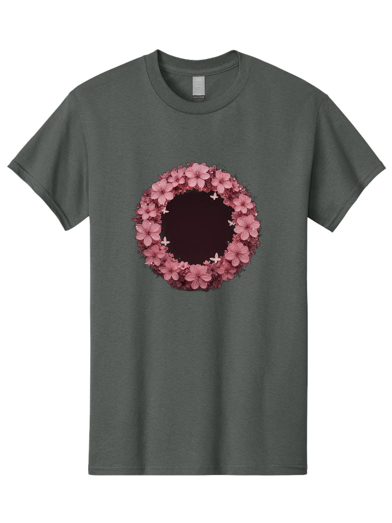 Pink-Flowers-Wreath Men'S Graphic Tee, 100% Cotton, Comfortable Casual Summer Wear, Machine Washable, Vintage Camera, Old Camera, Antique Camera, Black Camera, Classic Photography, Photography Equipment, Nostalgic Device, Film Camera, Bai224 15