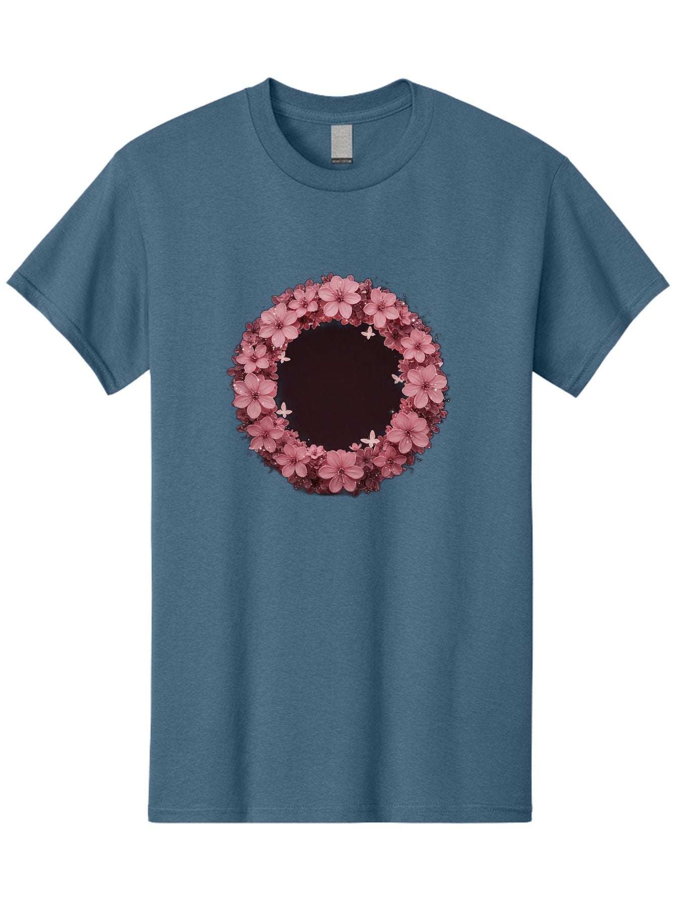 Pink-Flowers-Wreath Men'S Graphic Tee, 100% Cotton, Comfortable Casual Summer Wear, Machine Washable, Vintage Camera, Old Camera, Antique Camera, Black Camera, Classic Photography, Photography Equipment, Nostalgic Device, Film Camera, Bai224 6