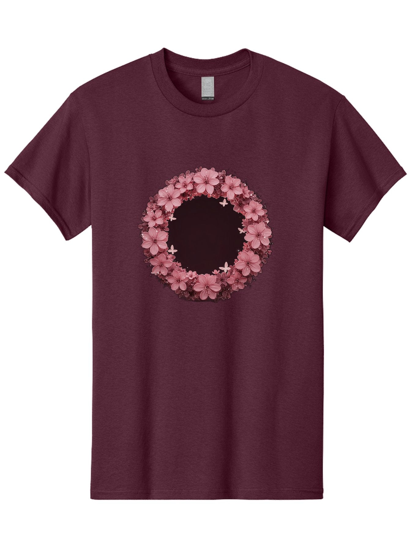Pink-Flowers-Wreath Men'S Graphic Tee, 100% Cotton, Comfortable Casual Summer Wear, Machine Washable, Vintage Camera, Old Camera, Antique Camera, Black Camera, Classic Photography, Photography Equipment, Nostalgic Device, Film Camera, Bai224