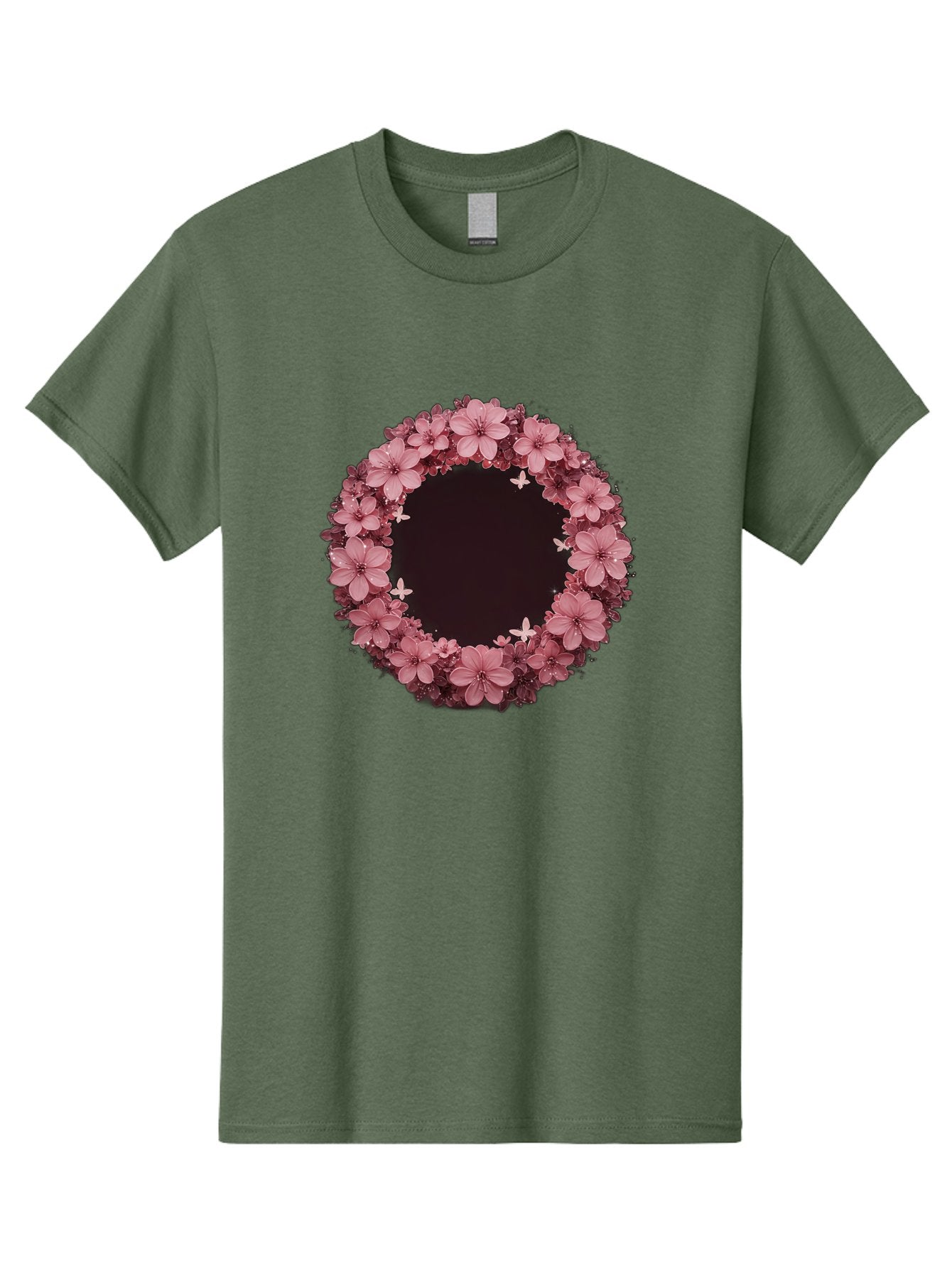 Pink-Flowers-Wreath Men'S Graphic Tee, 100% Cotton, Comfortable Casual Summer Wear, Machine Washable, Vintage Camera, Old Camera, Antique Camera, Black Camera, Classic Photography, Photography Equipment, Nostalgic Device, Film Camera, Bai224 10