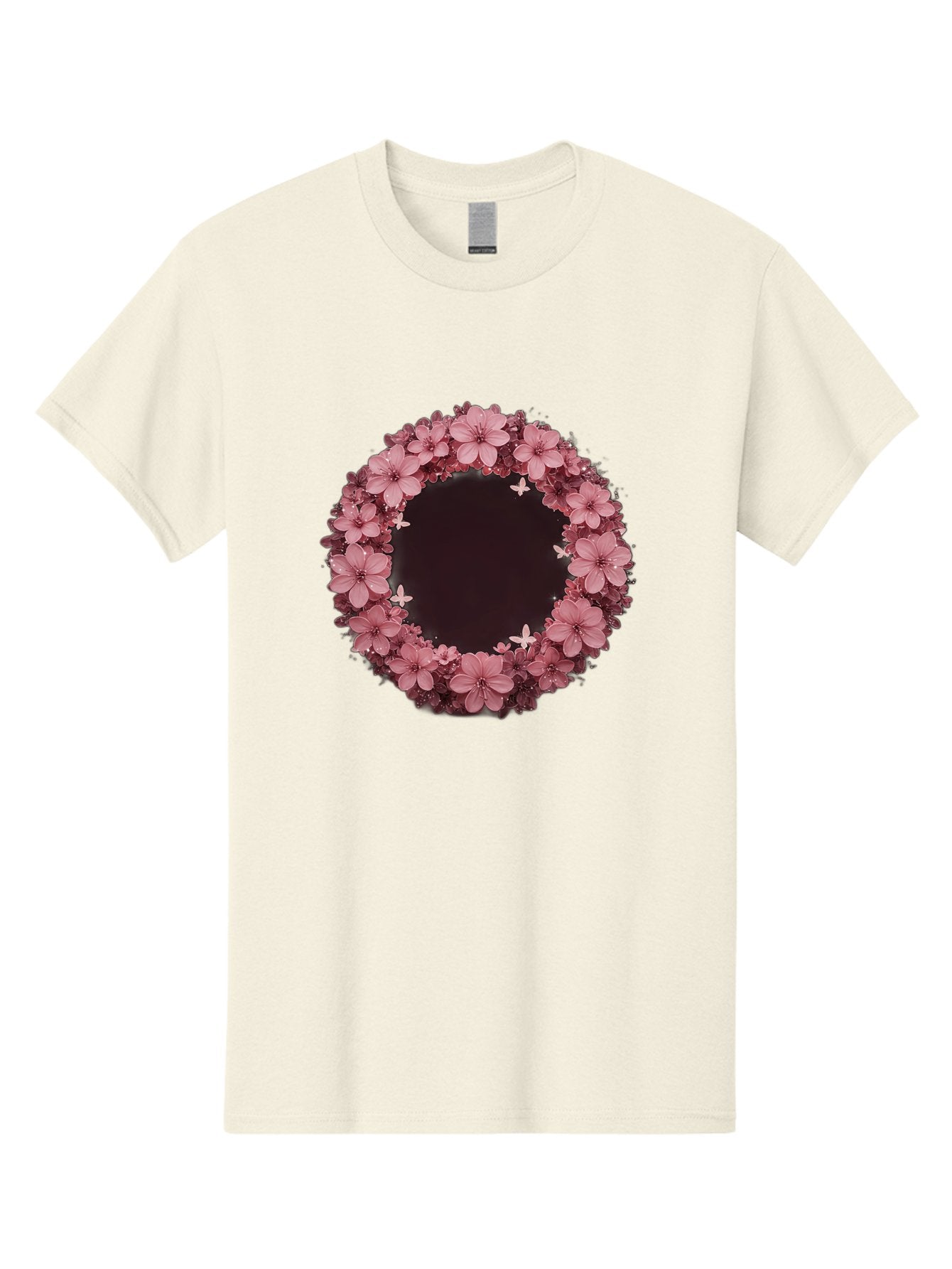 Pink-Flowers-Wreath Men'S Graphic Tee, 100% Cotton, Comfortable Casual Summer Wear, Machine Washable, Vintage Camera, Old Camera, Antique Camera, Black Camera, Classic Photography, Photography Equipment, Nostalgic Device, Film Camera, Bai224 8