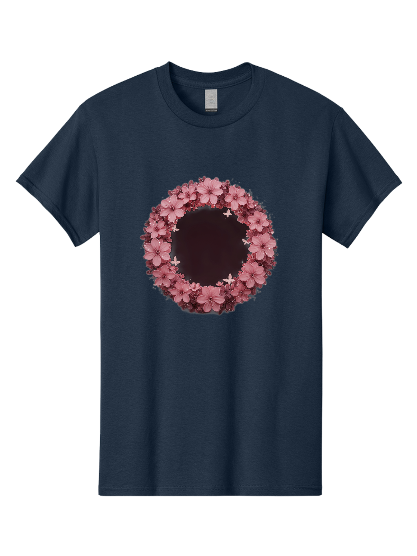 Pink-Flowers-Wreath Men'S Graphic Tee, 100% Cotton, Comfortable Casual Summer Wear, Machine Washable, Vintage Camera, Old Camera, Antique Camera, Black Camera, Classic Photography, Photography Equipment, Nostalgic Device, Film Camera, Bai224 8