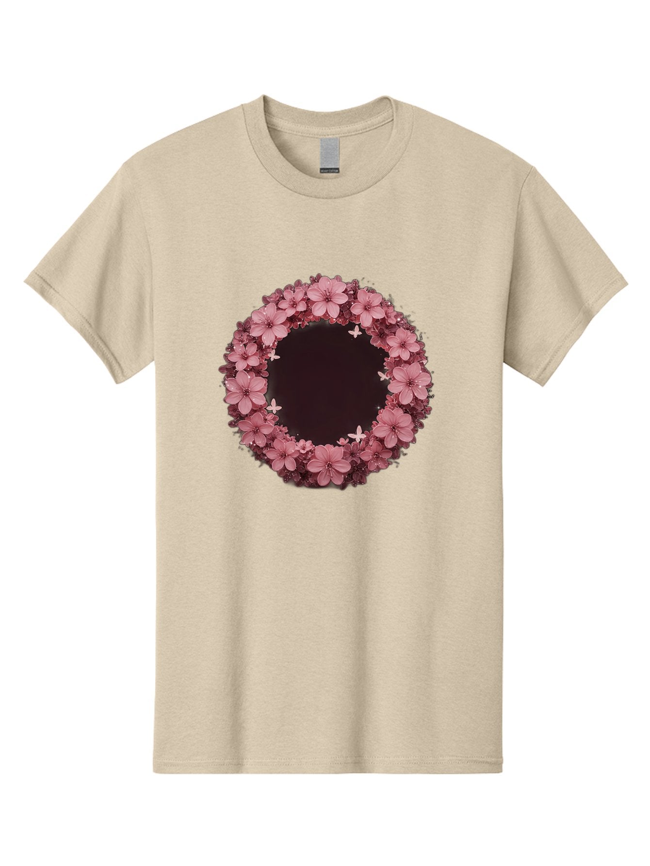 Pink-Flowers-Wreath Men'S Graphic Tee, 100% Cotton, Comfortable Casual Summer Wear, Machine Washable, Vintage Camera, Old Camera, Antique Camera, Black Camera, Classic Photography, Photography Equipment, Nostalgic Device, Film Camera, Bai224 13