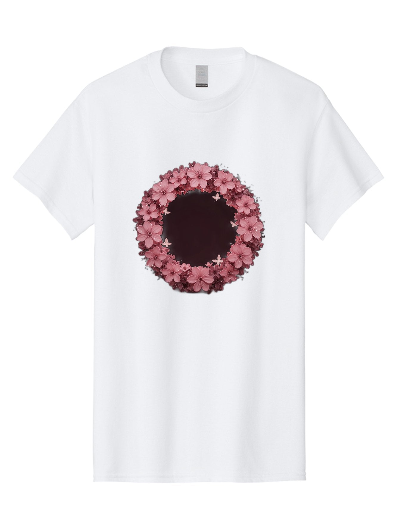 Pink-Flowers-Wreath Men'S Graphic Tee, 100% Cotton, Comfortable Casual Summer Wear, Machine Washable, Vintage Camera, Old Camera, Antique Camera, Black Camera, Classic Photography, Photography Equipment, Nostalgic Device, Film Camera, Bai224 11