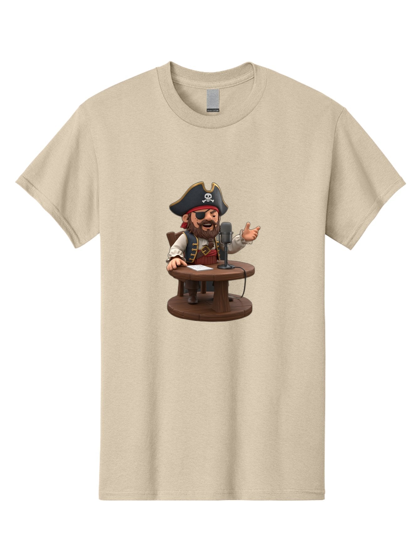 Pirate-Talking-Into-Microphone Men'S Graphic Tee, 100% Cotton, Comfortable Casual Summer Wear, Machine Washable, Vintage Camera, Old Camera, Antique Camera, Black Camera, Classic Photography, Photography Equipment, Nostalgic Device, Bai225 4