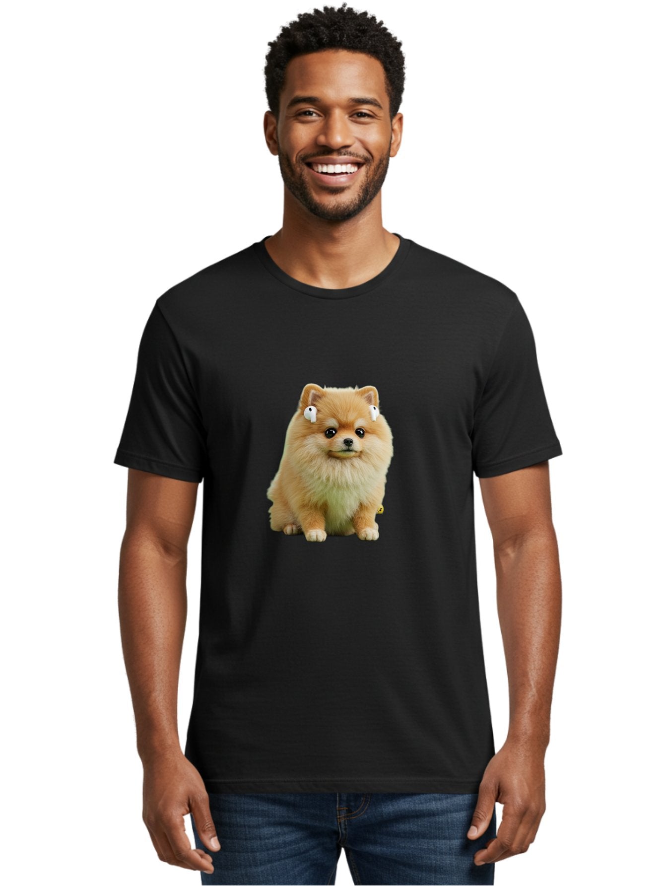 Pomeranian-With-Earbuds Men'S Graphic Tee, 100% Cotton, Comfortable Casual Summer Wear, Machine Washable, Vintage Camera, Old Camera, Antique Camera, Black Camera, Classic Photography, Photography Equipment, Nostalgic Device, Film Camera, Bai234 28