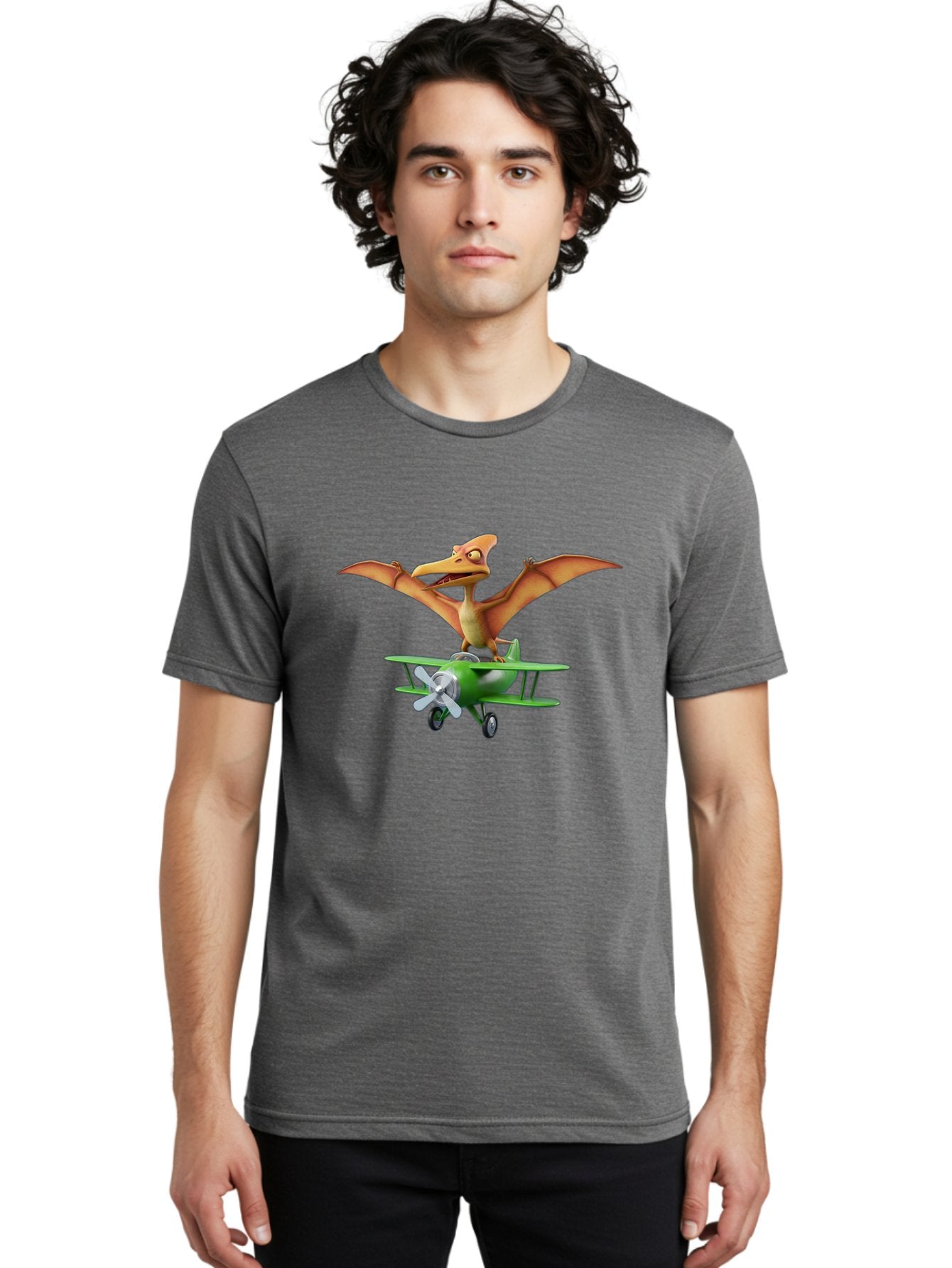 Pterodactyl-On-Plane Men'S Graphic Tee, 100% Cotton, Comfortable Casual Summer Wear, Machine Washable, Vintage Camera, Old Camera, Antique Camera, Black Camera, Classic Photography, Photography Equipment, Nostalgic Device, Film Camera, Bai255 17