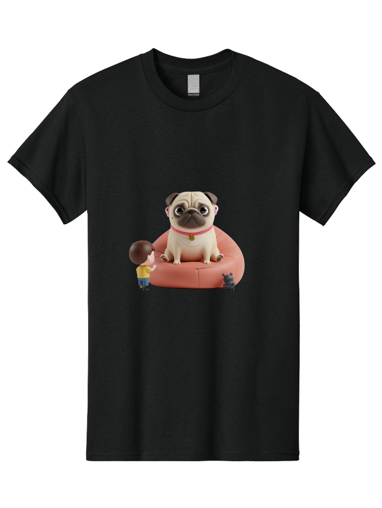 Pug-On-Bean-Bag Men'S Graphic Tee, 100% Cotton, Comfortable Casual Summer Wear, Machine Washable, Vintage Camera, Old Camera, Antique Camera, Black Camera, Classic Photography, Photography Equipment, Nostalgic Device, Film Camera, Camera Art Bai256 3