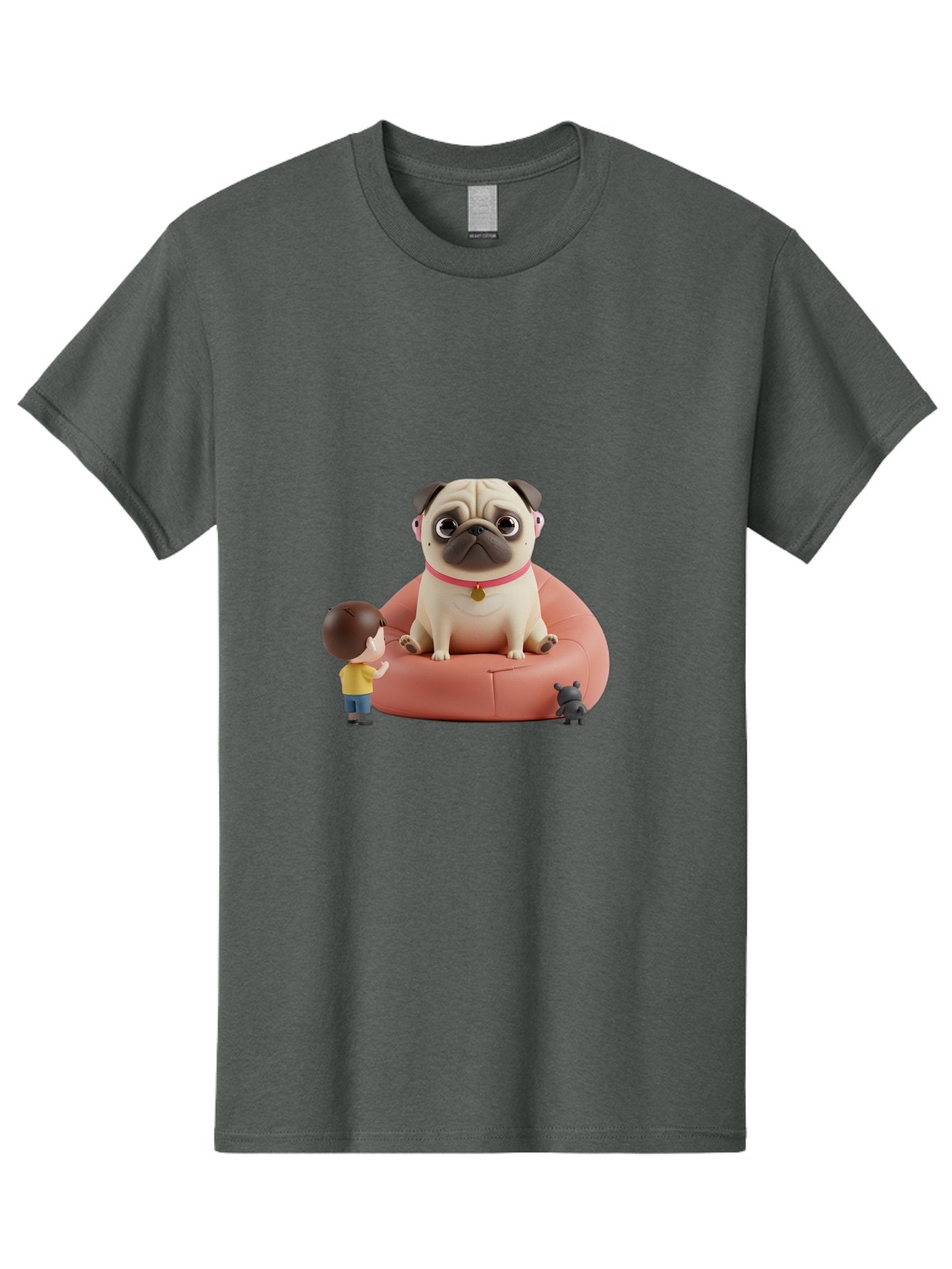 Pug-On-Bean-Bag Men'S Graphic Tee, 100% Cotton, Comfortable Casual Summer Wear, Machine Washable, Vintage Camera, Old Camera, Antique Camera, Black Camera, Classic Photography, Photography Equipment, Nostalgic Device, Film Camera, Camera Art Bai256