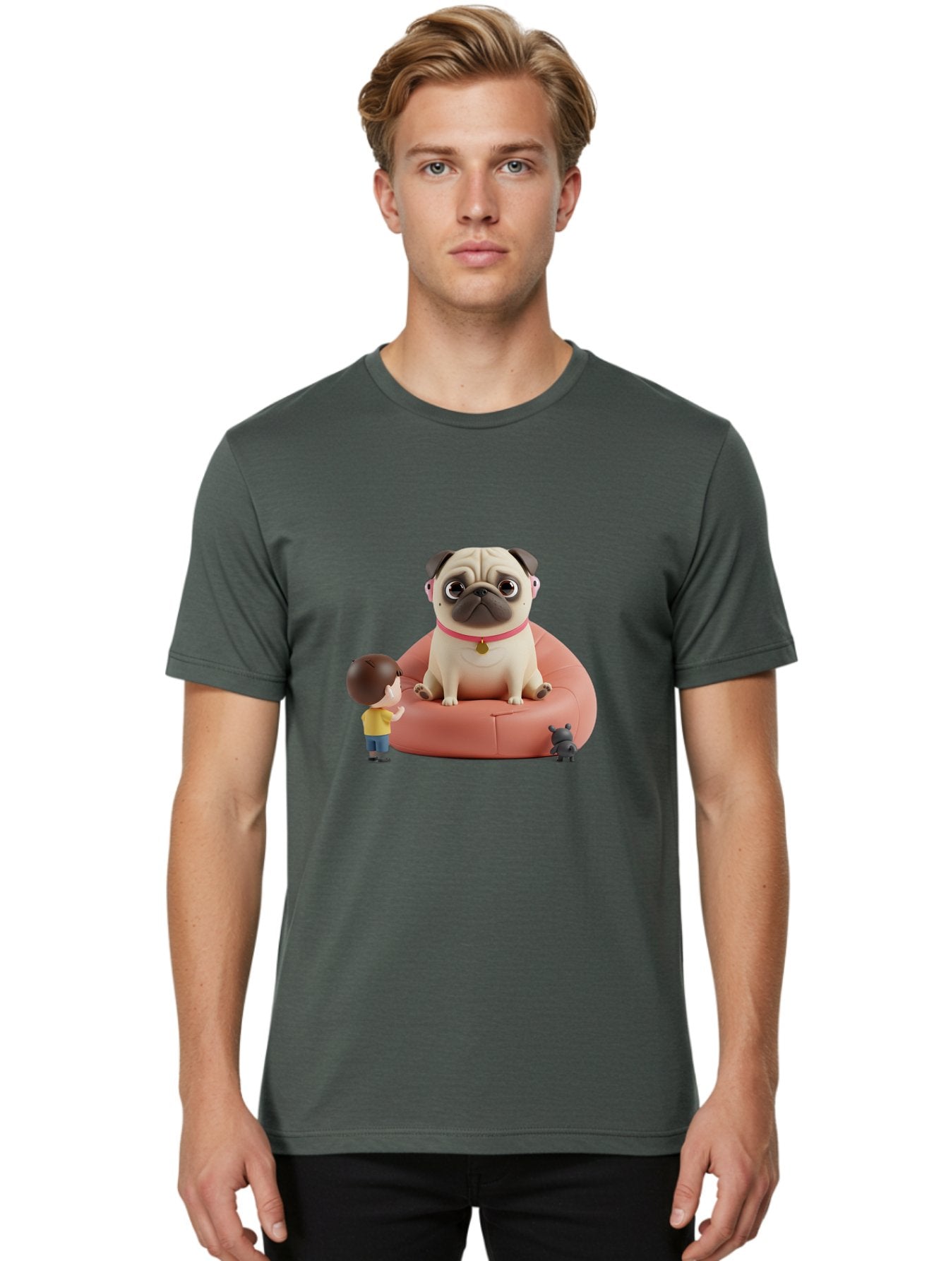 Pug-On-Bean-Bag Men'S Graphic Tee, 100% Cotton, Comfortable Casual Summer Wear, Machine Washable, Vintage Camera, Old Camera, Antique Camera, Black Camera, Classic Photography, Photography Equipment, Nostalgic Device, Film Camera, Camera Art Bai256 19