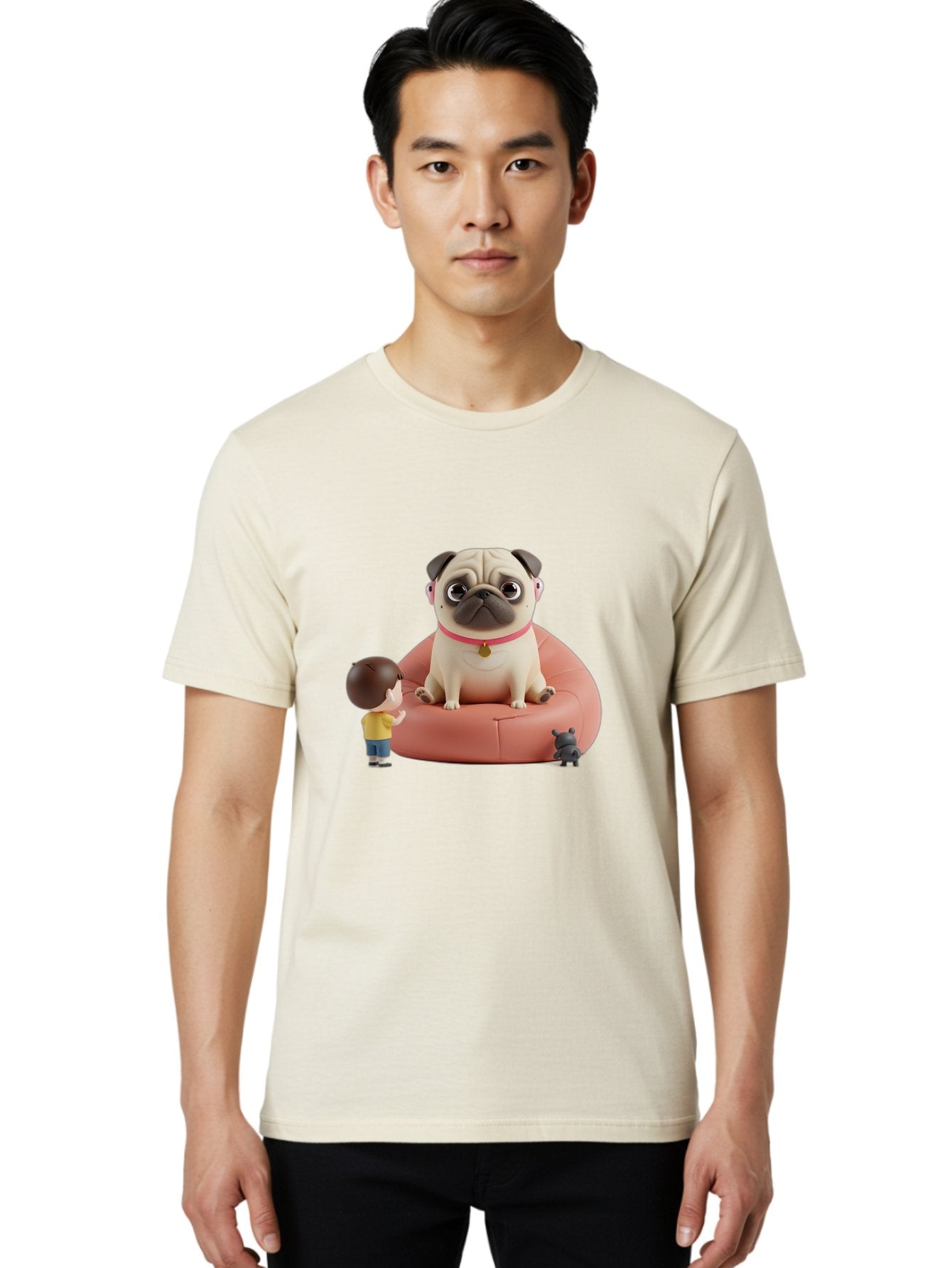 Pug-On-Bean-Bag Men'S Graphic Tee, 100% Cotton, Comfortable Casual Summer Wear, Machine Washable, Vintage Camera, Old Camera, Antique Camera, Black Camera, Classic Photography, Photography Equipment, Nostalgic Device, Film Camera, Camera Art Bai256 23