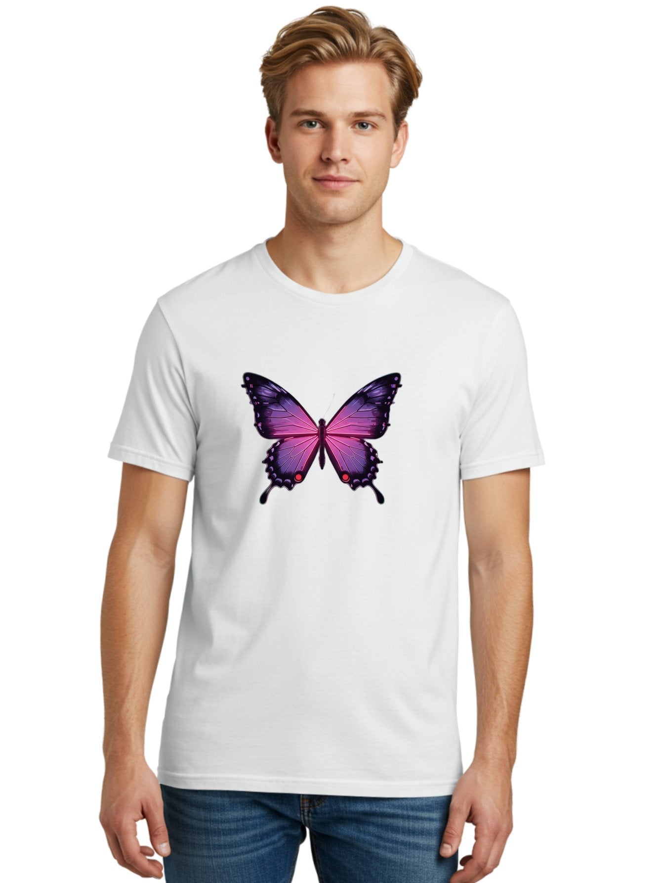 Purple-Butterfly-5 Men'S Graphic Tee, 100% Cotton, Comfortable Casual Summer Wear, Machine Washable, Vintage Camera, Old Camera, Antique Camera, Black Camera, Classic Photography, Photography Equipment, Nostalgic Device, Film Camera, Bai261 28