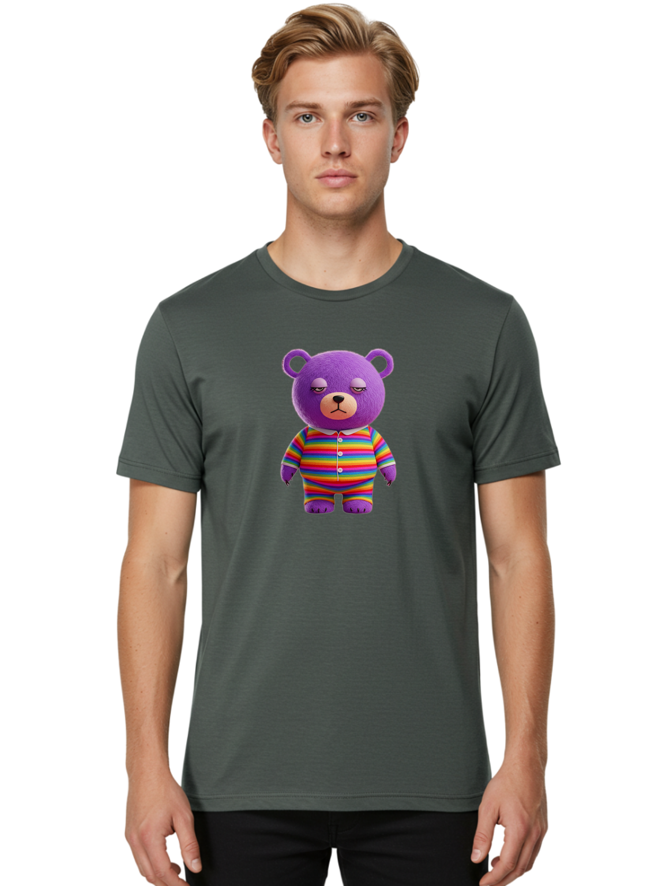 Purple-Teddy-Bear Men'S Graphic Tee, 100% Cotton, Comfortable Casual Summer Wear, Machine Washable, Vintage Camera, Old Camera, Antique Camera, Black Camera, Classic Photography, Photography Equipment, Nostalgic Device, Film Camera, Camera Art Bai263 22