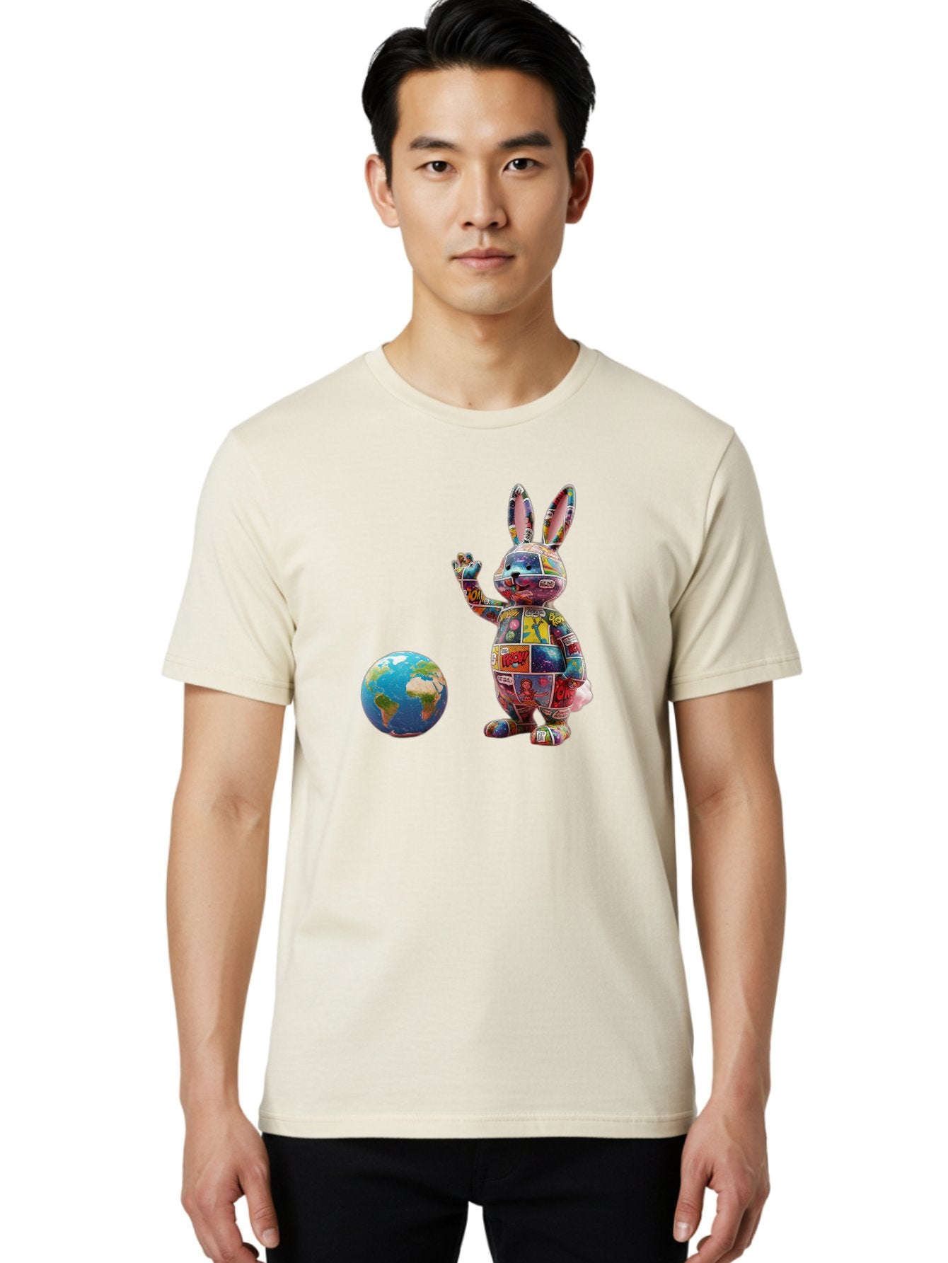 Rabbit Men'S Graphic Tee, 100% Cotton, Comfortable Casual Summer Wear, Machine Washable, Vintage Camera, Old Camera, Antique Camera, Black Camera, Classic Photography, Photography Equipment, Nostalgic Device, Film Camera, Camera Art Bai280 24