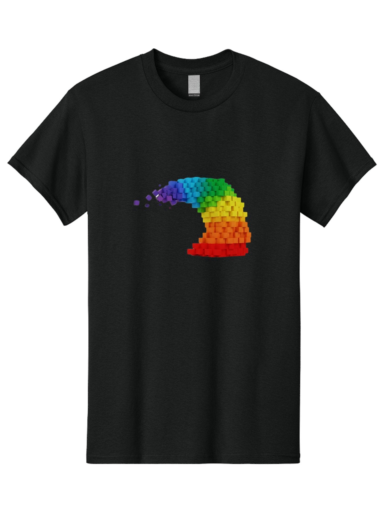 Rainbow-3D-Pixel-Wave Men'S Graphic Tee, 100% Cotton, Comfortable Casual Summer Wear, Machine Washable, Vintage Camera, Old Camera, Antique Camera, Black Camera, Classic Photography, Photography Equipment, Nostalgic Device, Film Camera, Bai283 10