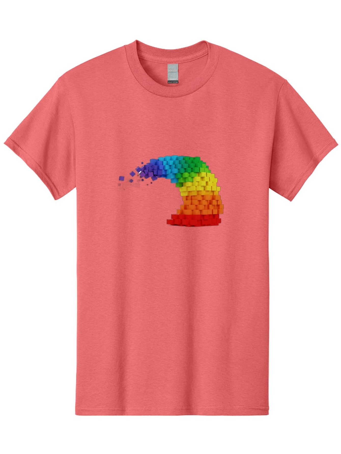 Rainbow-3D-Pixel-Wave Men'S Graphic Tee, 100% Cotton, Comfortable Casual Summer Wear, Machine Washable, Vintage Camera, Old Camera, Antique Camera, Black Camera, Classic Photography, Photography Equipment, Nostalgic Device, Film Camera, Bai283