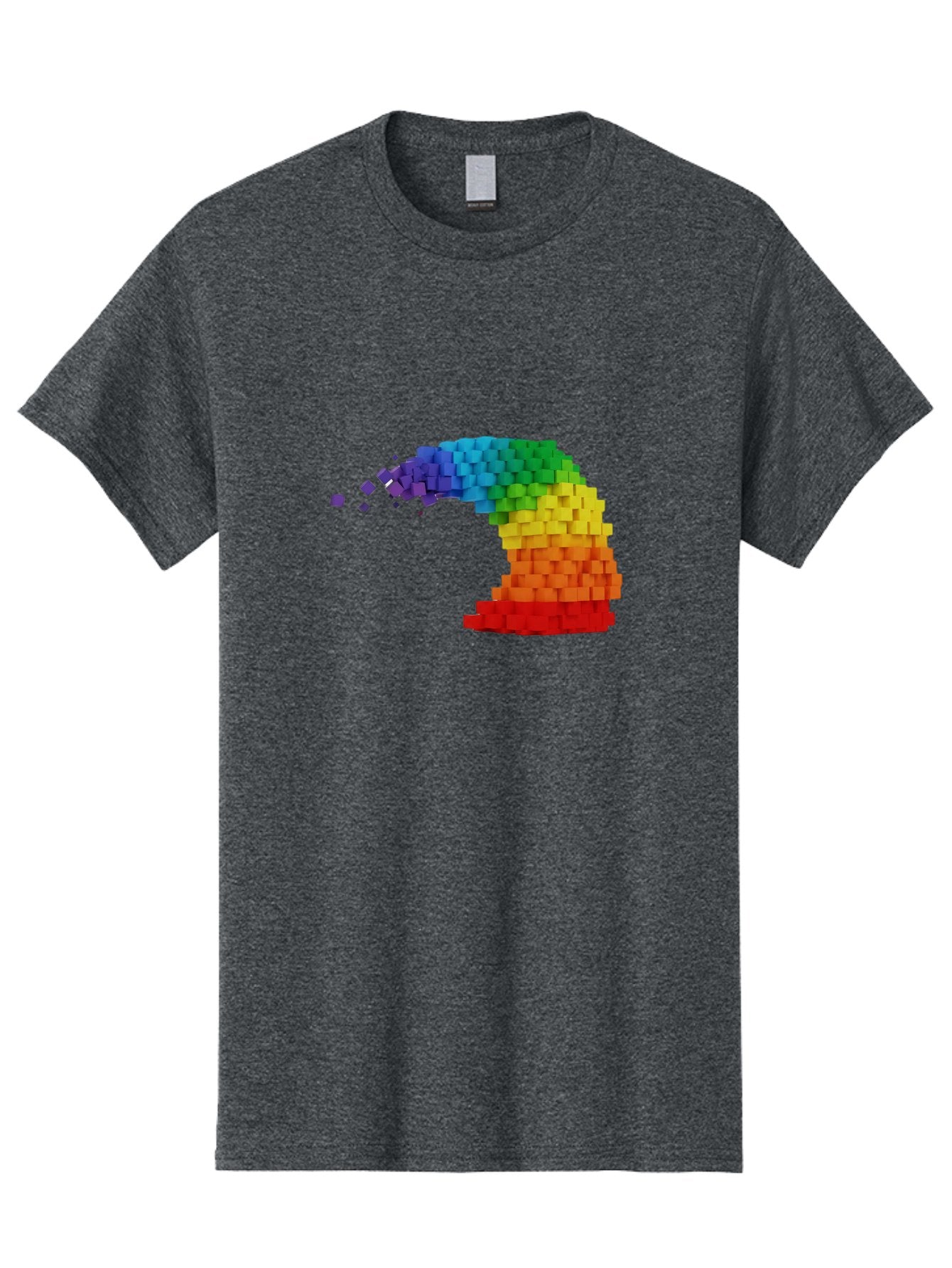 Rainbow-3D-Pixel-Wave Men'S Graphic Tee, 100% Cotton, Comfortable Casual Summer Wear, Machine Washable, Vintage Camera, Old Camera, Antique Camera, Black Camera, Classic Photography, Photography Equipment, Nostalgic Device, Film Camera, Bai283