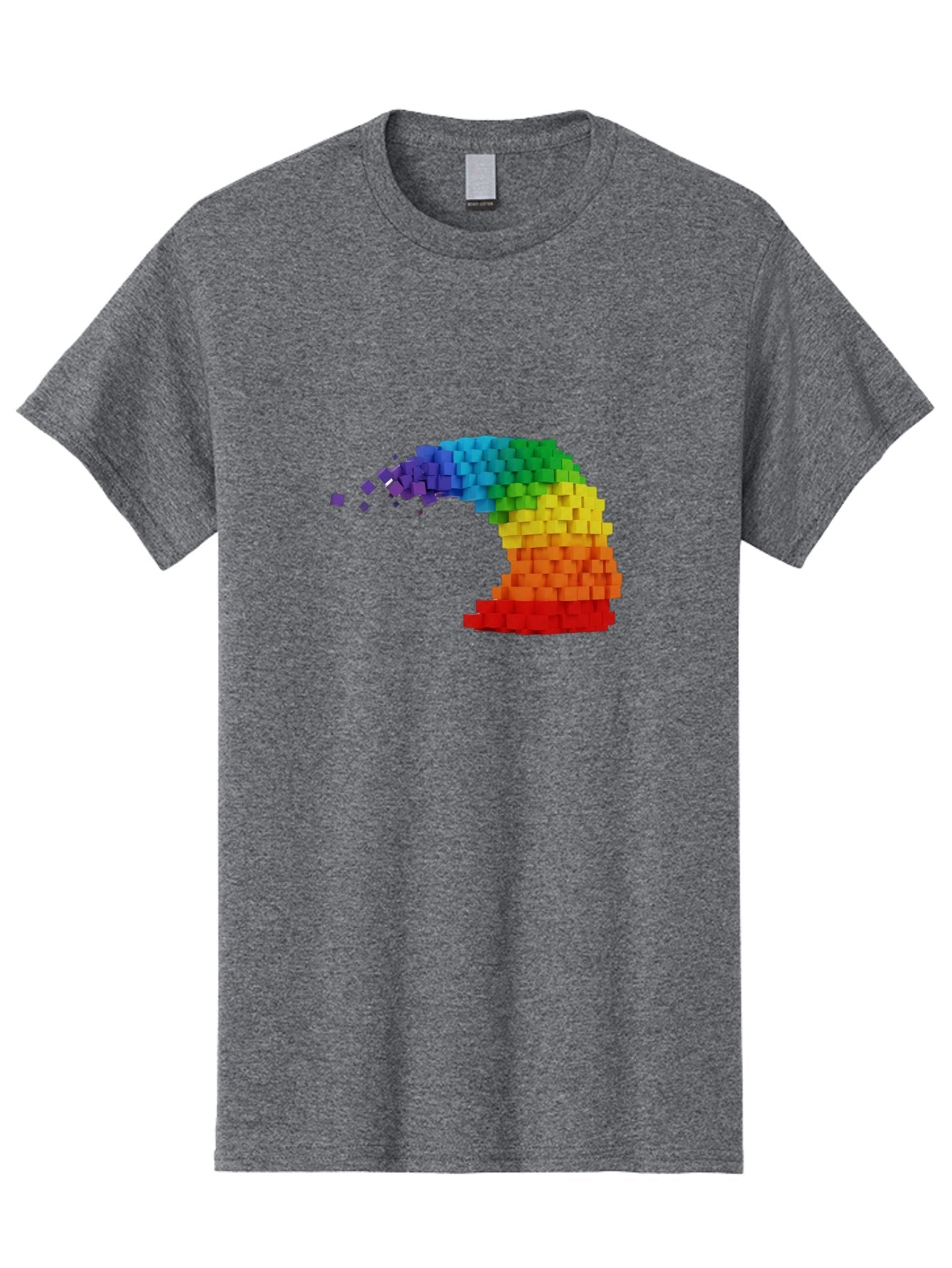 Rainbow-3D-Pixel-Wave Men'S Graphic Tee, 100% Cotton, Comfortable Casual Summer Wear, Machine Washable, Vintage Camera, Old Camera, Antique Camera, Black Camera, Classic Photography, Photography Equipment, Nostalgic Device, Film Camera, Bai283 12