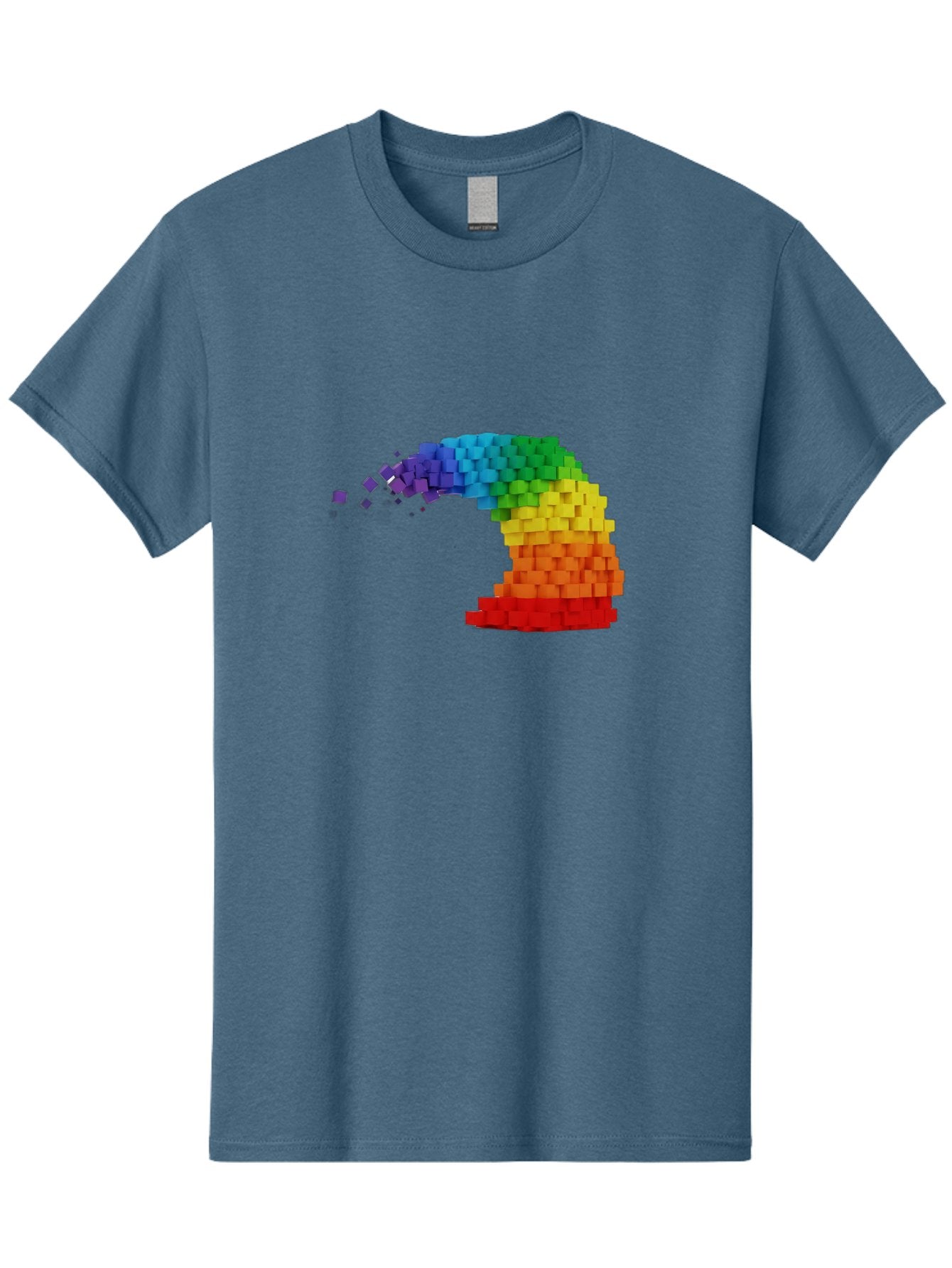 Rainbow-3D-Pixel-Wave Men'S Graphic Tee, 100% Cotton, Comfortable Casual Summer Wear, Machine Washable, Vintage Camera, Old Camera, Antique Camera, Black Camera, Classic Photography, Photography Equipment, Nostalgic Device, Film Camera, Bai283 8