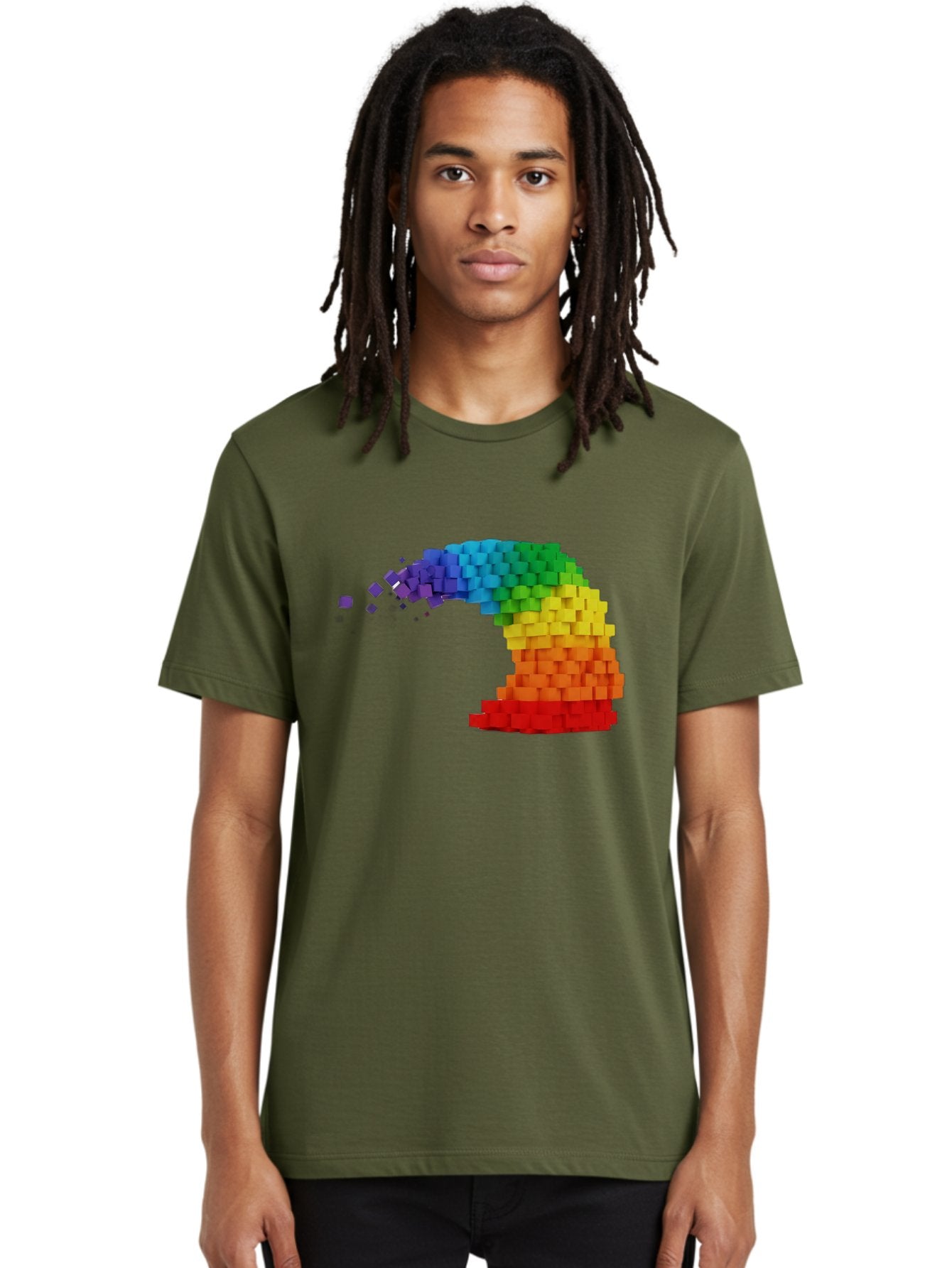 Rainbow-3D-Pixel-Wave Men'S Graphic Tee, 100% Cotton, Comfortable Casual Summer Wear, Machine Washable, Vintage Camera, Old Camera, Antique Camera, Black Camera, Classic Photography, Photography Equipment, Nostalgic Device, Film Camera, Bai283 22