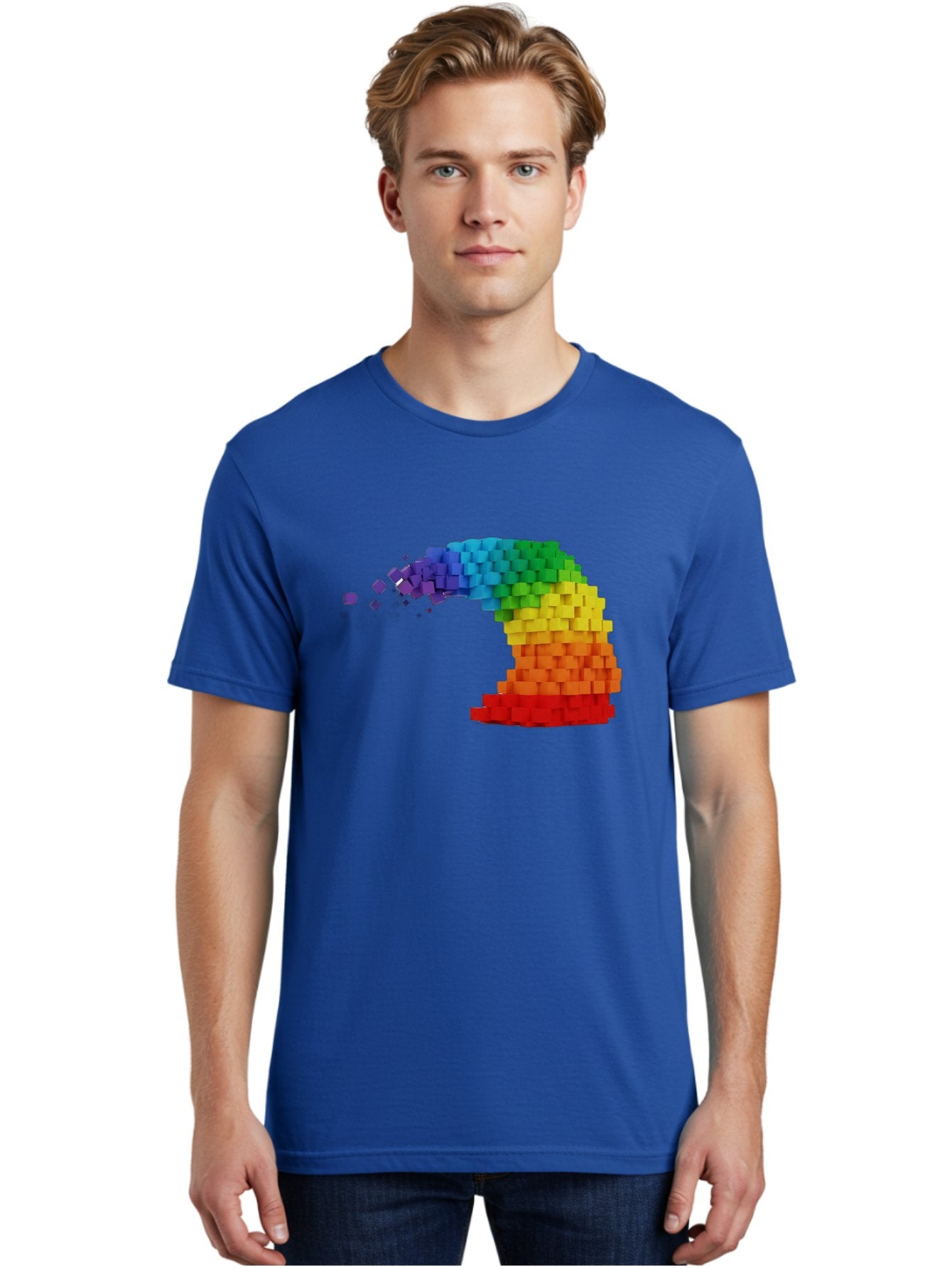 Rainbow-3D-Pixel-Wave Men'S Graphic Tee, 100% Cotton, Comfortable Casual Summer Wear, Machine Washable, Vintage Camera, Old Camera, Antique Camera, Black Camera, Classic Photography, Photography Equipment, Nostalgic Device, Film Camera, Bai283 23
