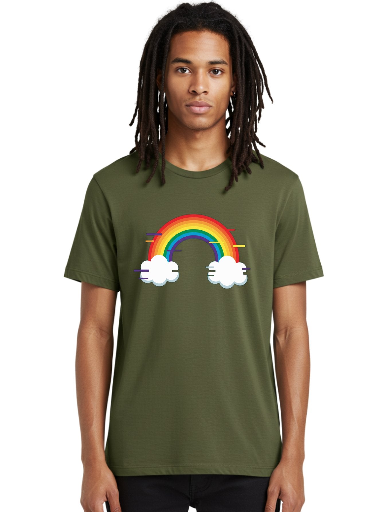 Rainbow-And-Clouds Men'S Graphic Tee, 100% Cotton, Comfortable Casual Summer Wear, Machine Washable, Vintage Camera, Old Camera, Antique Camera, Black Camera, Classic Photography, Photography Equipment, Nostalgic Device, Film Camera, Bai284 22