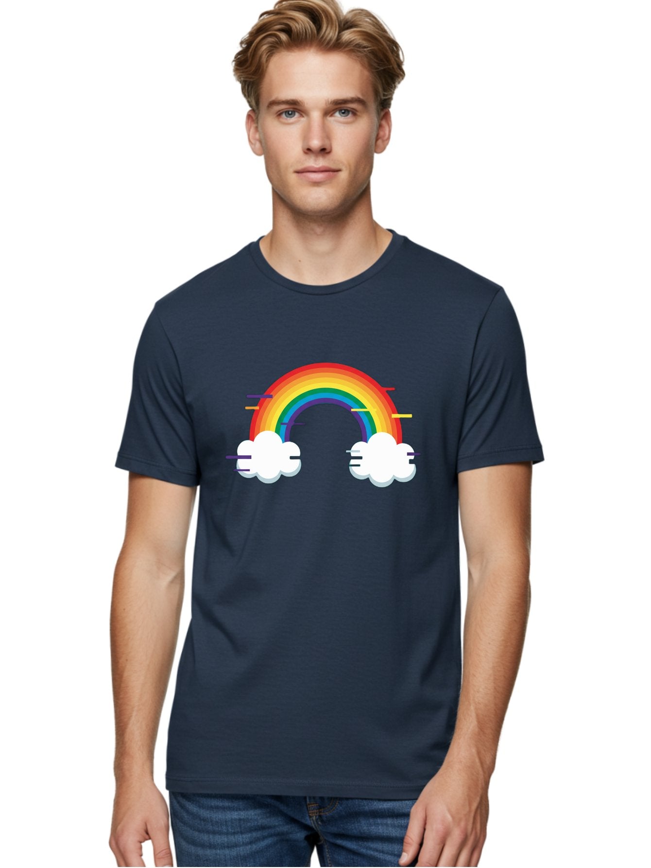 Rainbow-And-Clouds Men'S Graphic Tee, 100% Cotton, Comfortable Casual Summer Wear, Machine Washable, Vintage Camera, Old Camera, Antique Camera, Black Camera, Classic Photography, Photography Equipment, Nostalgic Device, Film Camera, Bai284 26
