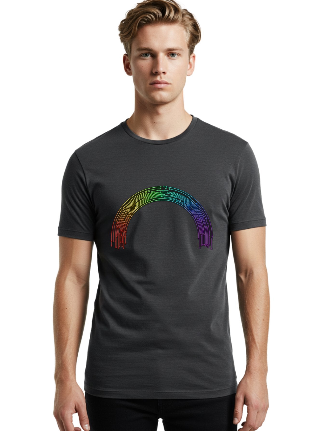 Rainbow-Arch Men'S Graphic Tee, 100% Cotton, Comfortable Casual Summer Wear, Machine Washable, Vintage Camera, Old Camera, Antique Camera, Black Camera, Classic Photography, Photography Equipment, Nostalgic Device, Film Camera, Camera Art Bai285 26