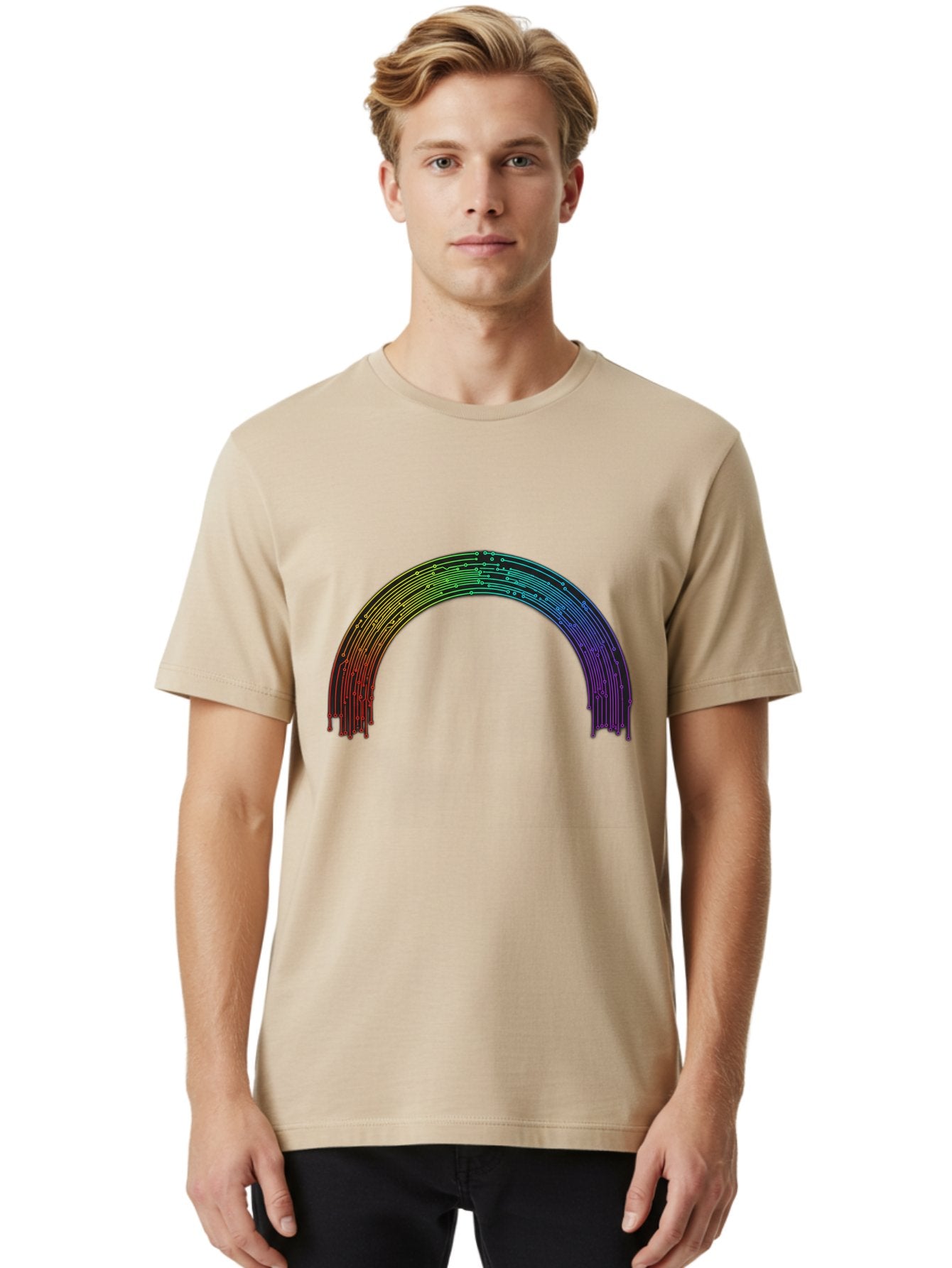 Rainbow-Arch Men'S Graphic Tee, 100% Cotton, Comfortable Casual Summer Wear, Machine Washable, Vintage Camera, Old Camera, Antique Camera, Black Camera, Classic Photography, Photography Equipment, Nostalgic Device, Film Camera, Camera Art Bai285 16