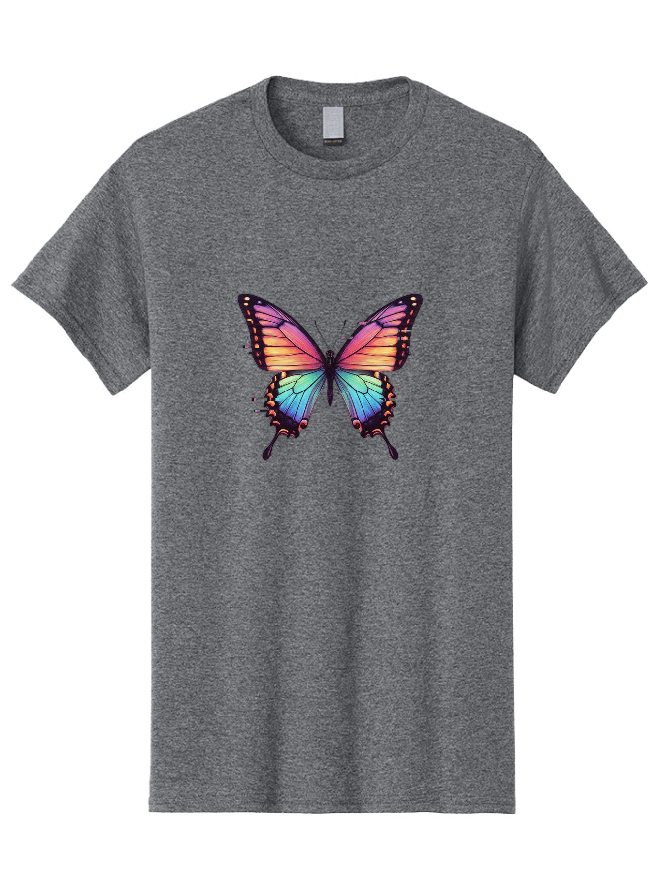 Rainbow-Butterfly Men'S Graphic Tee, 100% Cotton, Comfortable Casual Summer Wear, Machine Washable, Vintage Camera, Old Camera, Antique Camera, Black Camera, Classic Photography, Photography Equipment, Nostalgic Device, Film Camera, Camera Art Bai287