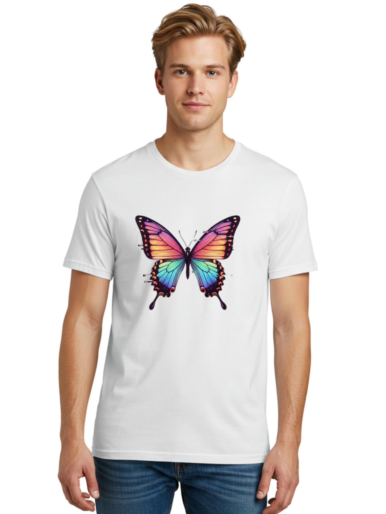 Rainbow-Butterfly Men'S Graphic Tee, 100% Cotton, Comfortable Casual Summer Wear, Machine Washable, Vintage Camera, Old Camera, Antique Camera, Black Camera, Classic Photography, Photography Equipment, Nostalgic Device, Film Camera, Camera Art Bai287 27