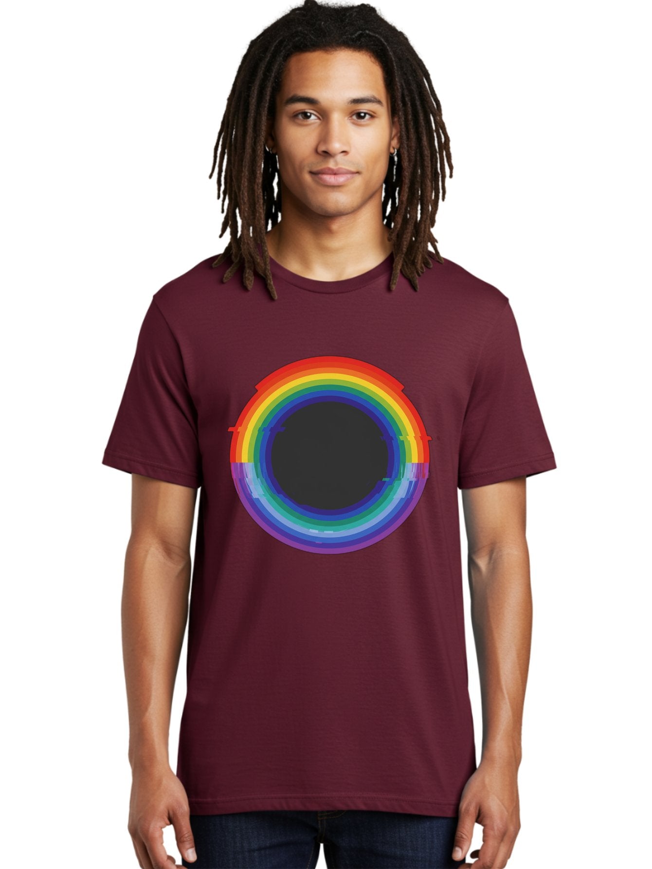 Rainbow-Circle-1 Men'S Graphic Tee, 100% Cotton, Comfortable Casual Summer Wear, Machine Washable, Vintage Camera, Old Camera, Antique Camera, Black Camera, Classic Photography, Photography Equipment, Nostalgic Device, Film Camera, Camera Art Bai288 30