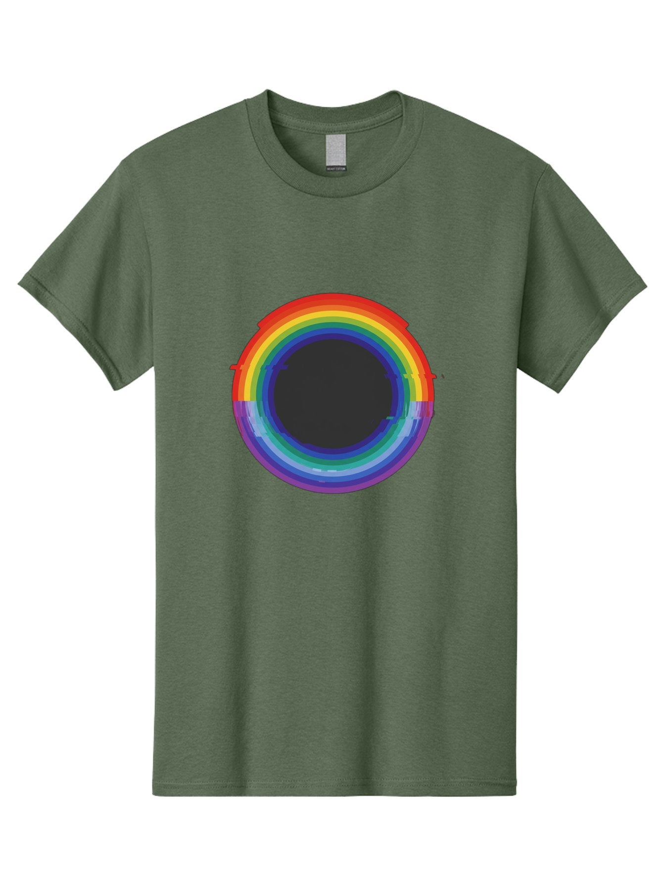 Rainbow-Circle-1 Men'S Graphic Tee, 100% Cotton, Comfortable Casual Summer Wear, Machine Washable, Vintage Camera, Old Camera, Antique Camera, Black Camera, Classic Photography, Photography Equipment, Nostalgic Device, Film Camera, Camera Art Bai288