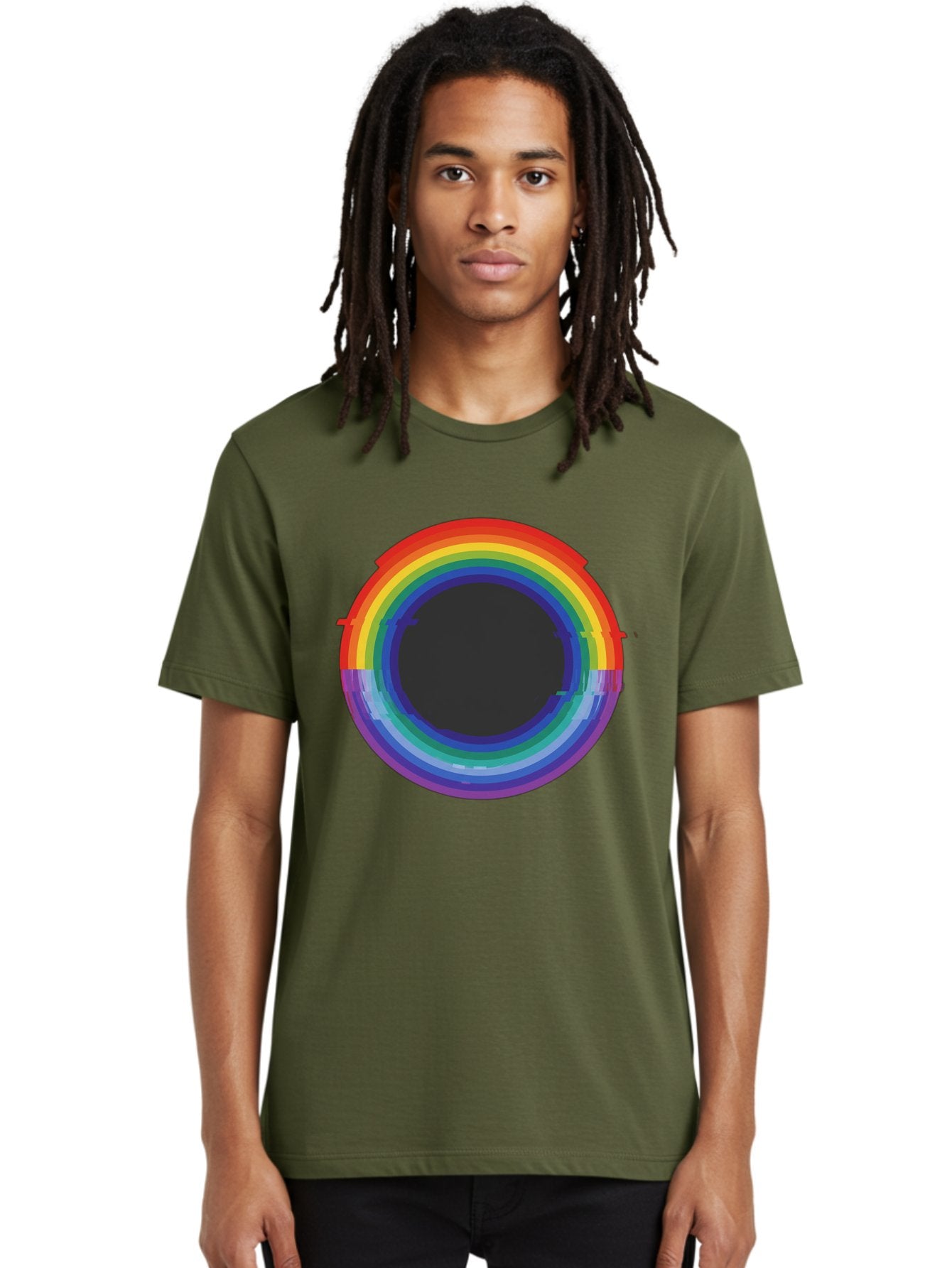 Rainbow-Circle-1 Men'S Graphic Tee, 100% Cotton, Comfortable Casual Summer Wear, Machine Washable, Vintage Camera, Old Camera, Antique Camera, Black Camera, Classic Photography, Photography Equipment, Nostalgic Device, Film Camera, Camera Art Bai288 19