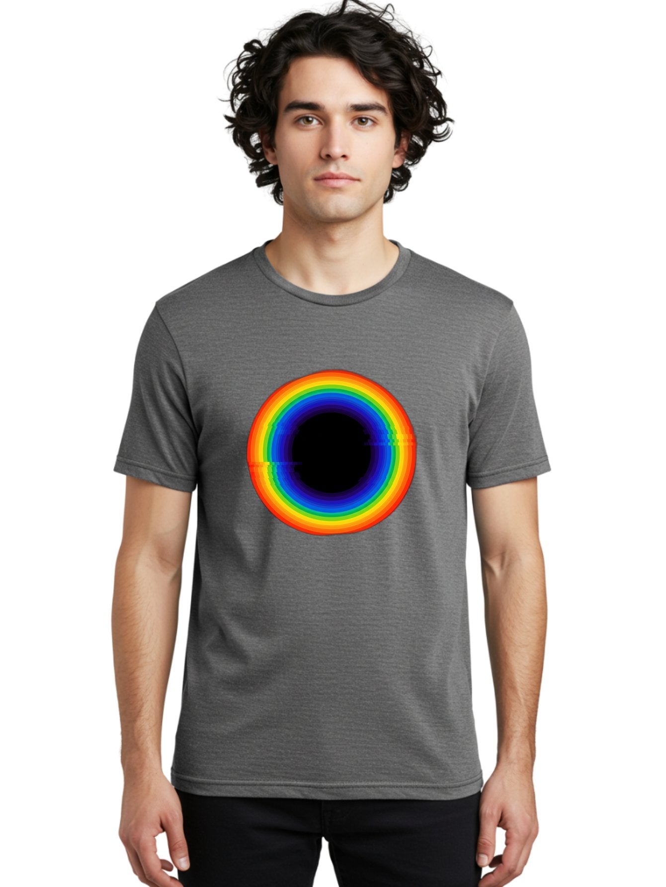 Rainbow-Circle-2 Men'S Graphic Tee, 100% Cotton, Comfortable Casual Summer Wear, Machine Washable, Vintage Camera, Old Camera, Antique Camera, Black Camera, Classic Photography, Photography Equipment, Nostalgic Device, Film Camera, Camera Art Bai289 30