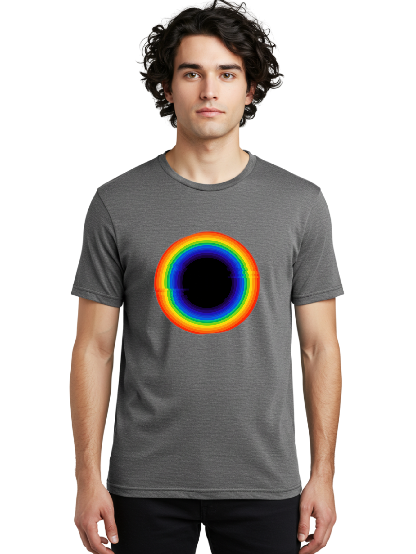 Rainbow-Circle-2 Men'S Graphic Tee, 100% Cotton, Comfortable Casual Summer Wear, Machine Washable, Vintage Camera, Old Camera, Antique Camera, Black Camera, Classic Photography, Photography Equipment, Nostalgic Device, Film Camera, Camera Art Bai289 16