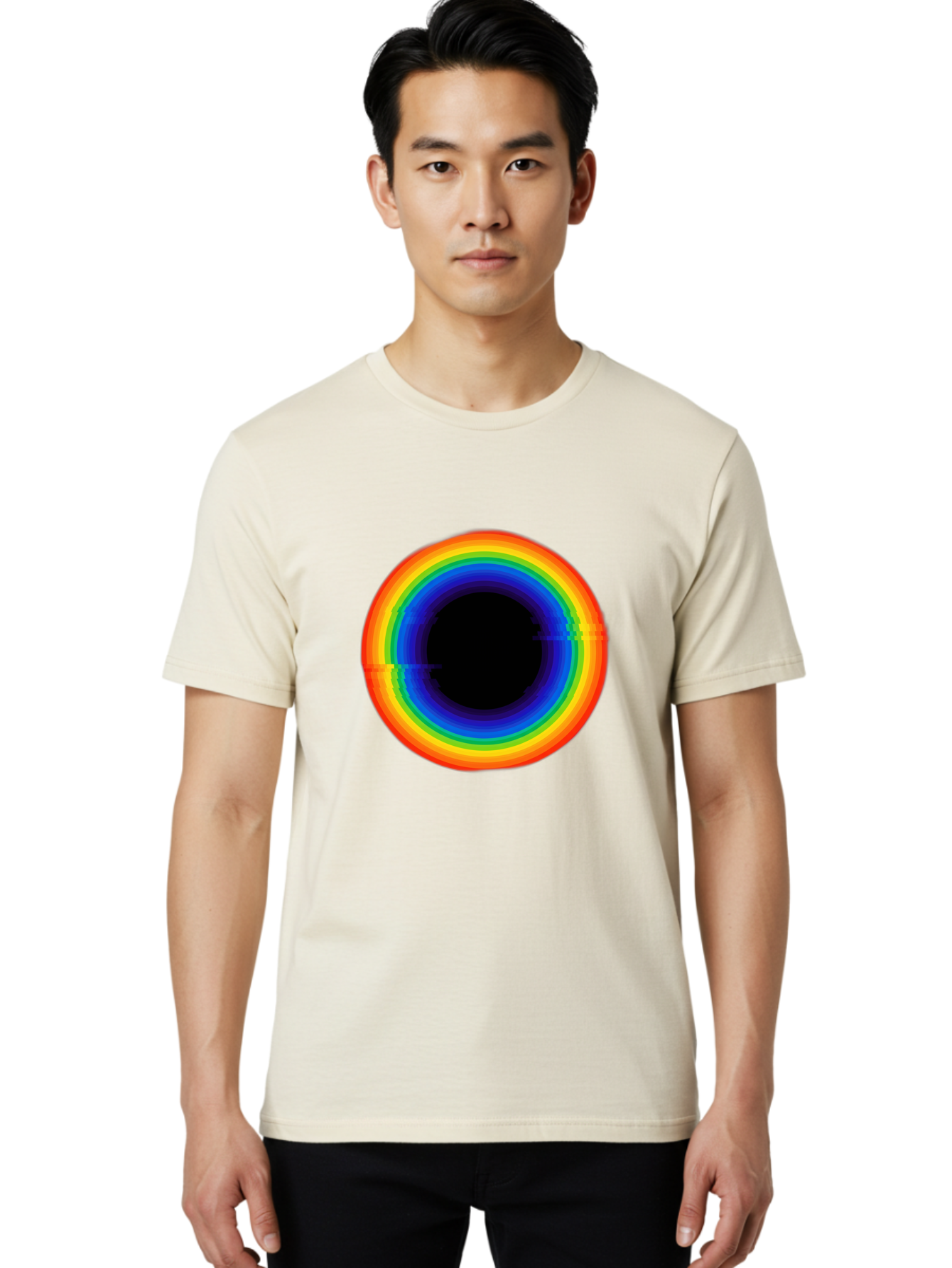 Rainbow-Circle-2 Men'S Graphic Tee, 100% Cotton, Comfortable Casual Summer Wear, Machine Washable, Vintage Camera, Old Camera, Antique Camera, Black Camera, Classic Photography, Photography Equipment, Nostalgic Device, Film Camera, Camera Art Bai289 23
