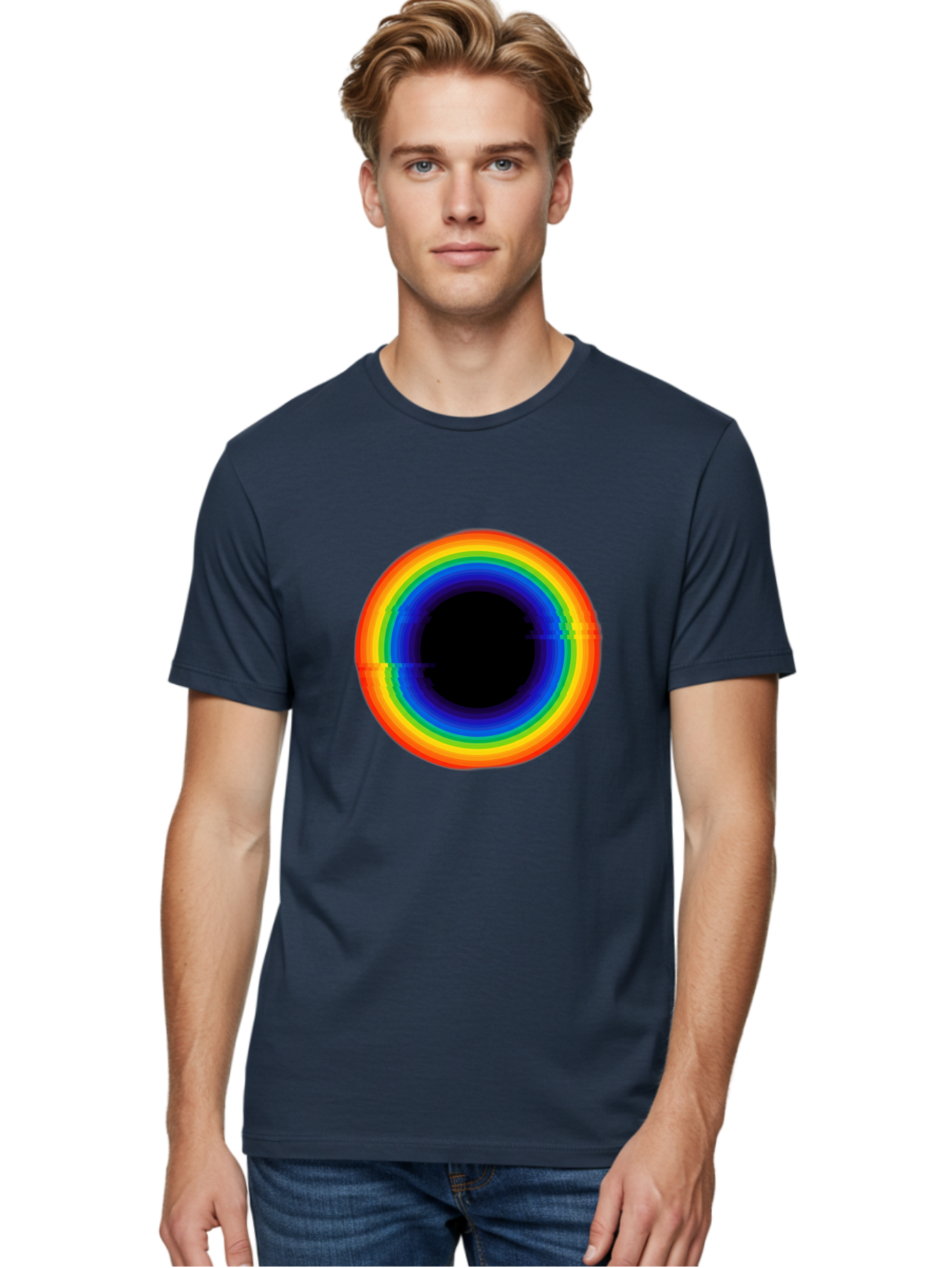 Rainbow-Circle-2 Men'S Graphic Tee, 100% Cotton, Comfortable Casual Summer Wear, Machine Washable, Vintage Camera, Old Camera, Antique Camera, Black Camera, Classic Photography, Photography Equipment, Nostalgic Device, Film Camera, Camera Art Bai289 21
