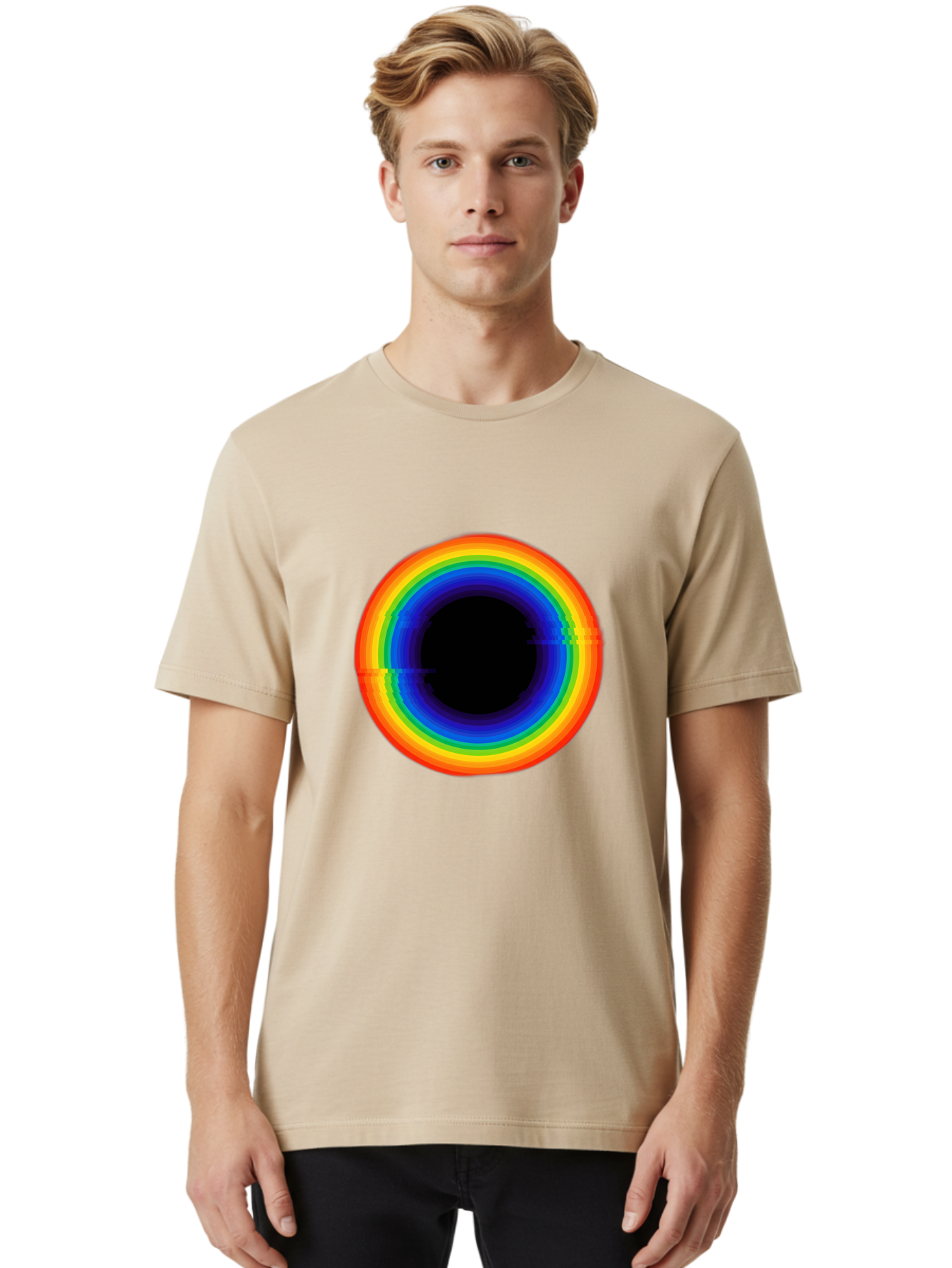Rainbow-Circle-2 Men'S Graphic Tee, 100% Cotton, Comfortable Casual Summer Wear, Machine Washable, Vintage Camera, Old Camera, Antique Camera, Black Camera, Classic Photography, Photography Equipment, Nostalgic Device, Film Camera, Camera Art Bai289 18