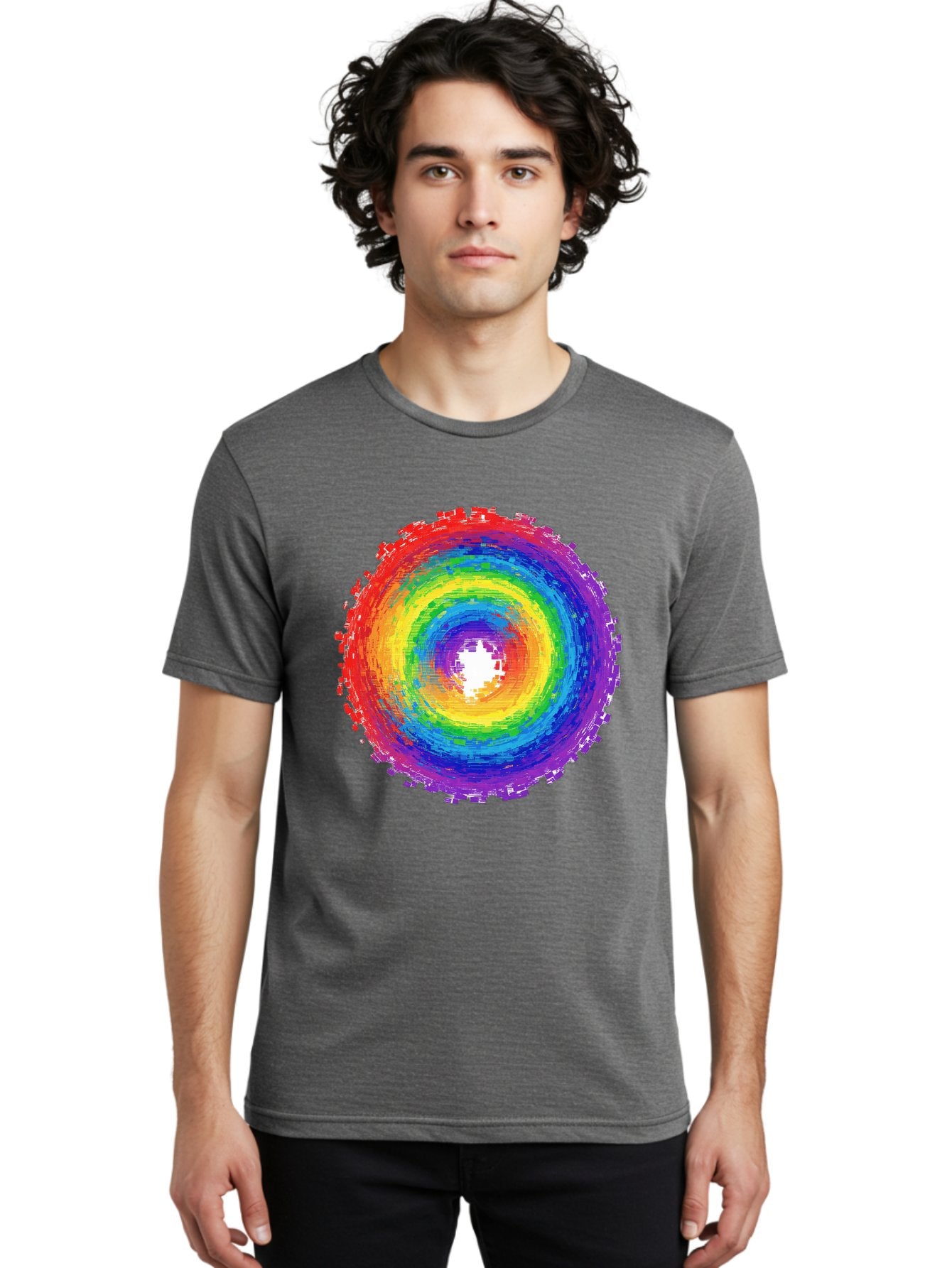 Rainbow-Circle-3 Men'S Graphic Tee, 100% Cotton, Comfortable Casual Summer Wear, Machine Washable, Vintage Camera, Old Camera, Antique Camera, Black Camera, Classic Photography, Photography Equipment, Nostalgic Device, Film Camera, Camera Art Bai290 24