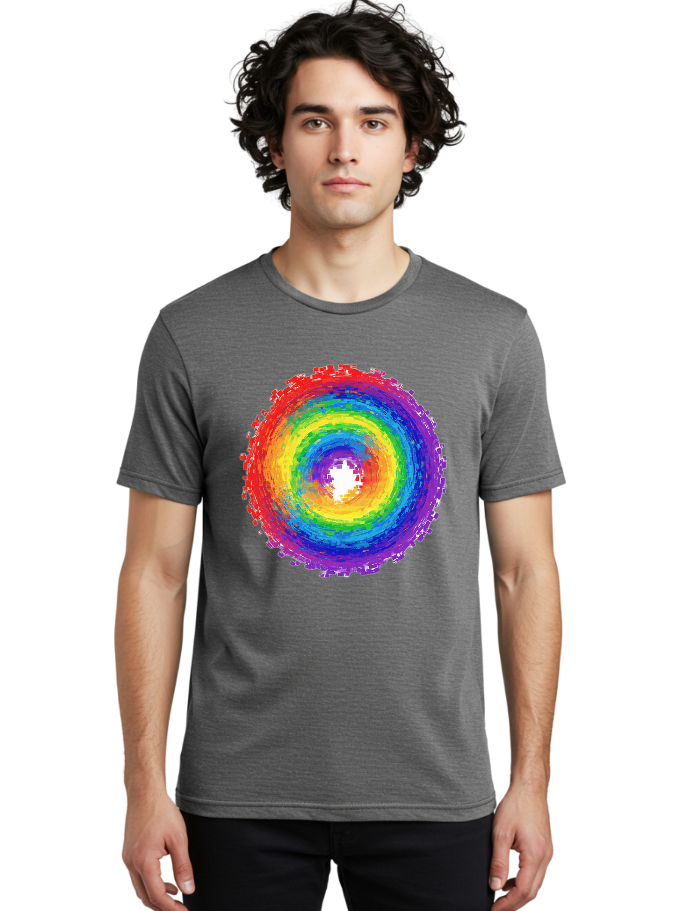 Rainbow-Circle-3 Men'S Graphic Tee, 100% Cotton, Comfortable Casual Summer Wear, Machine Washable, Vintage Camera, Old Camera, Antique Camera, Black Camera, Classic Photography, Photography Equipment, Nostalgic Device, Film Camera, Camera Art Bai290 22